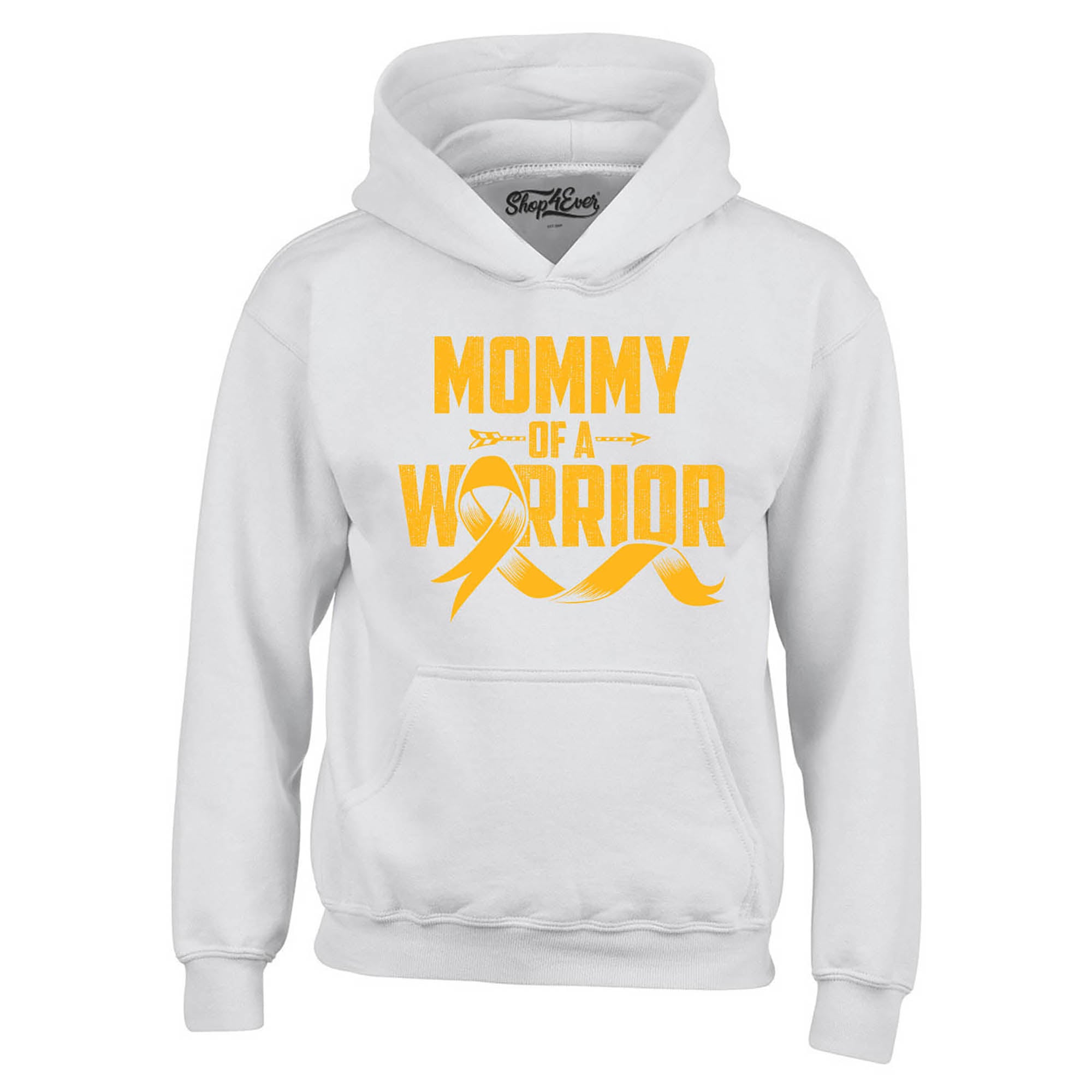 Mommy of a Warrior Childhood Cancer Awareness Hoodie Sweatshirts