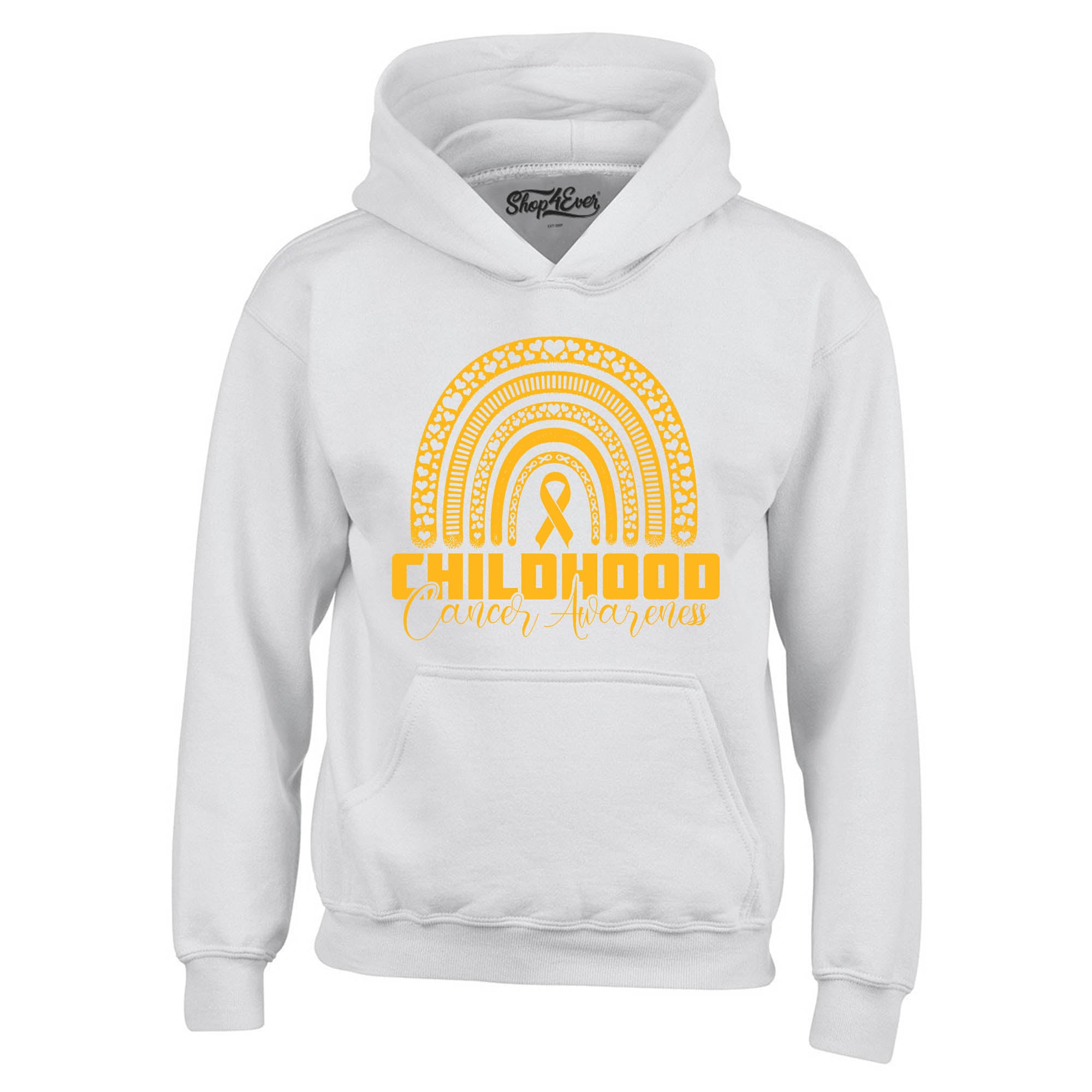 Childhood Cancer Awareness Gold Rainbow Hoodie Sweatshirts