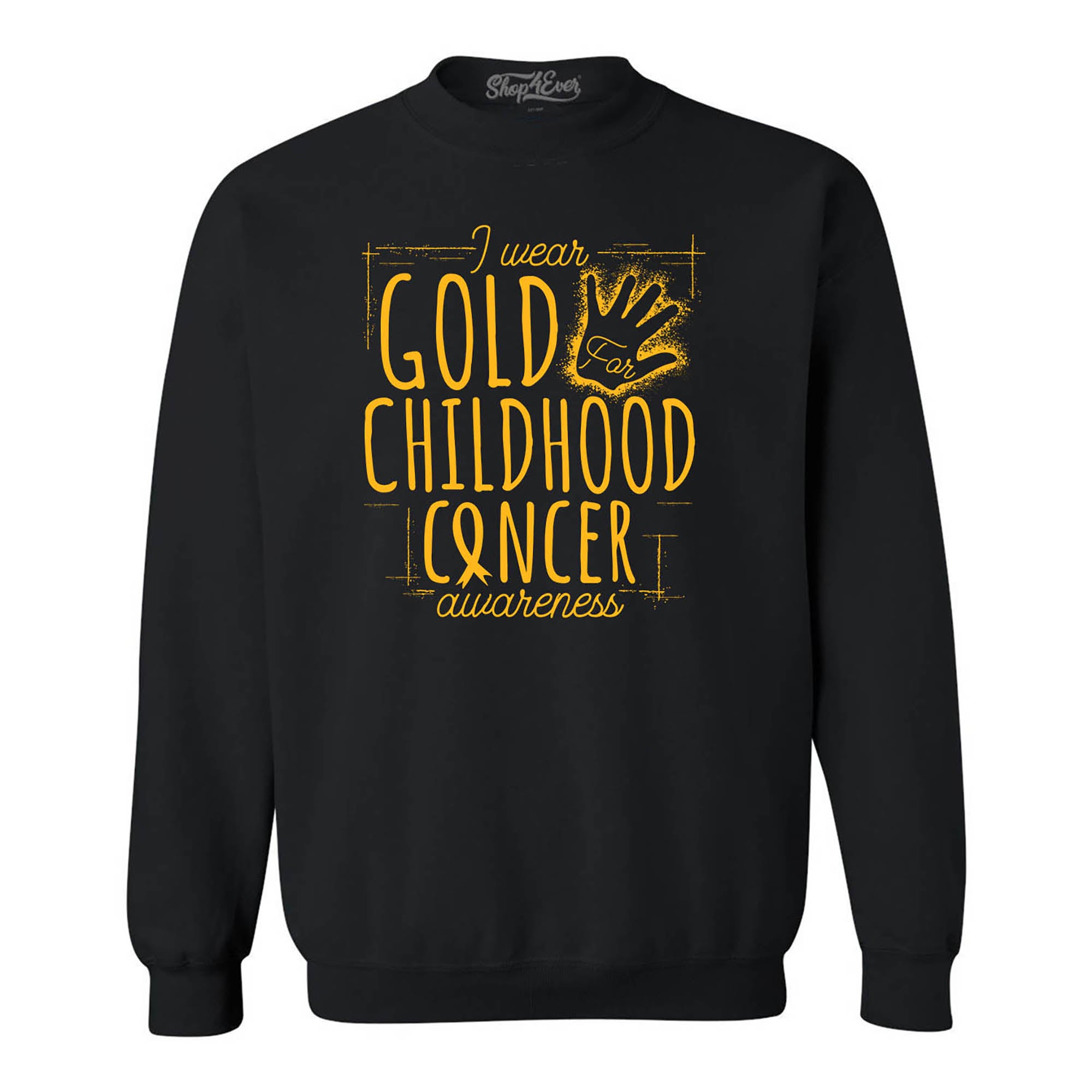 I Wear Gold for Childhood Cancer Awareness Crewneck Sweatshirts