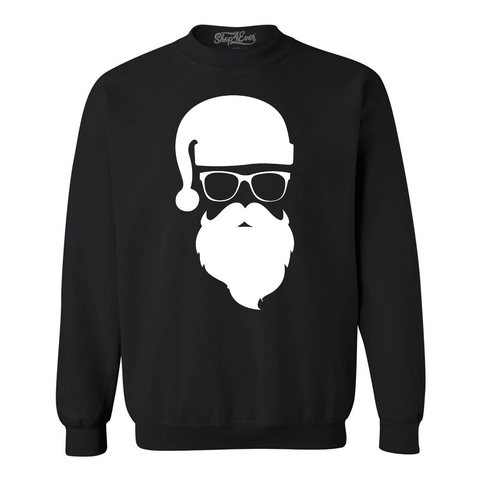 Hipster Santa with Sunglasses Crewneck Sweatshirts