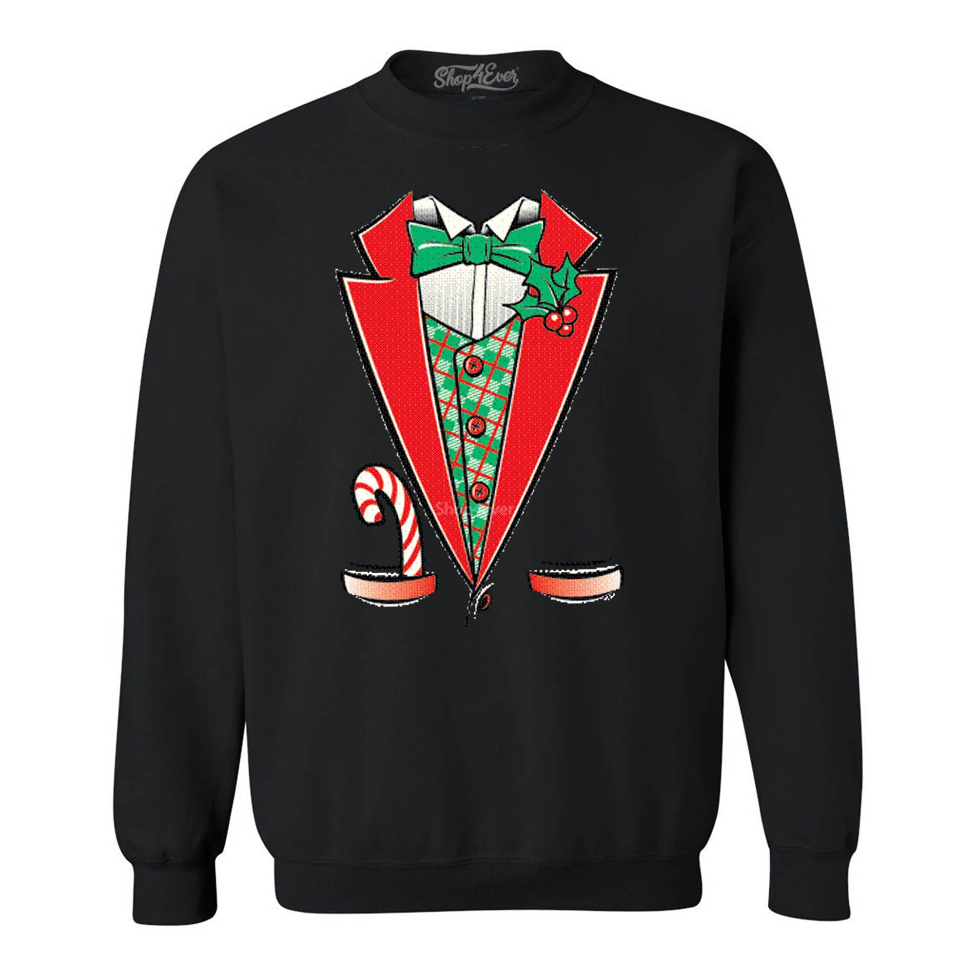 Tuxedo Christmas Costume Crewnecks Ugly Xmas Sweater Sweatshirts