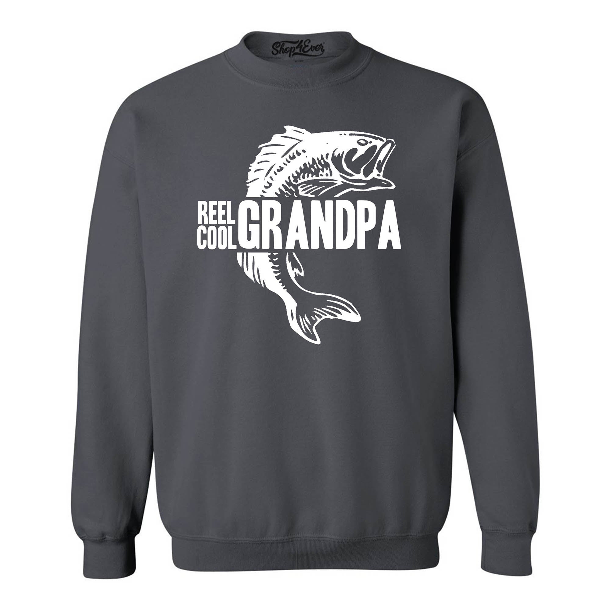 Reel Cool Grandpa Fishing Lake Crewneck Sweatshirts