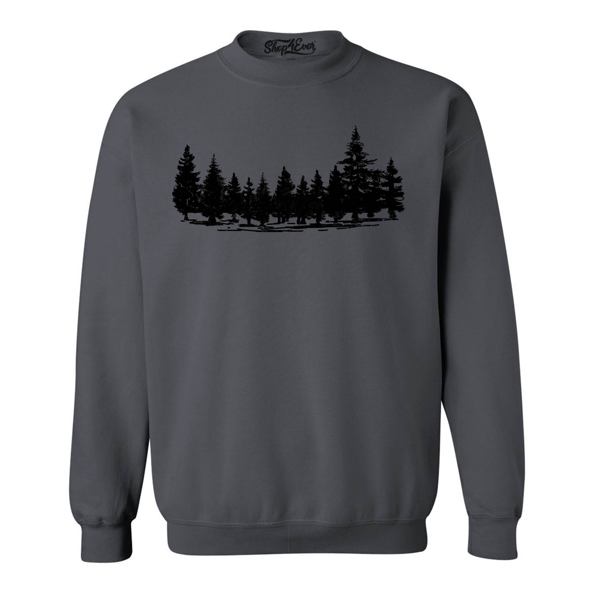 Forest Trees Nature Mountains Wildlife Crewneck Sweatshirts