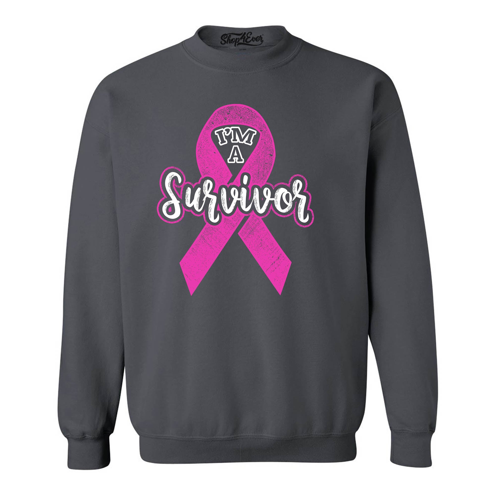 I'm A Survivor Breast Cancer Awareness Crewneck Sweatshirts