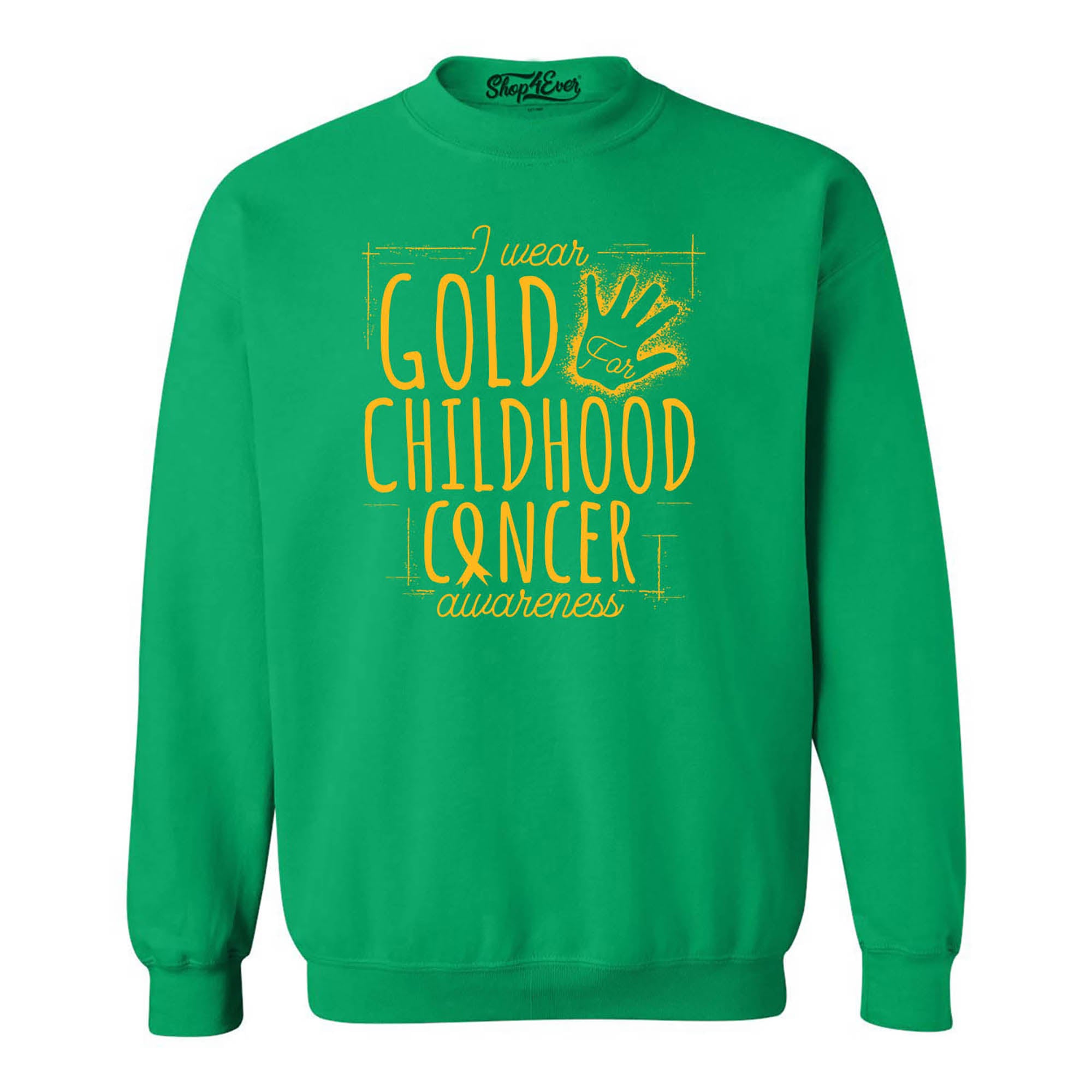 I Wear Gold for Childhood Cancer Awareness Crewneck Sweatshirts