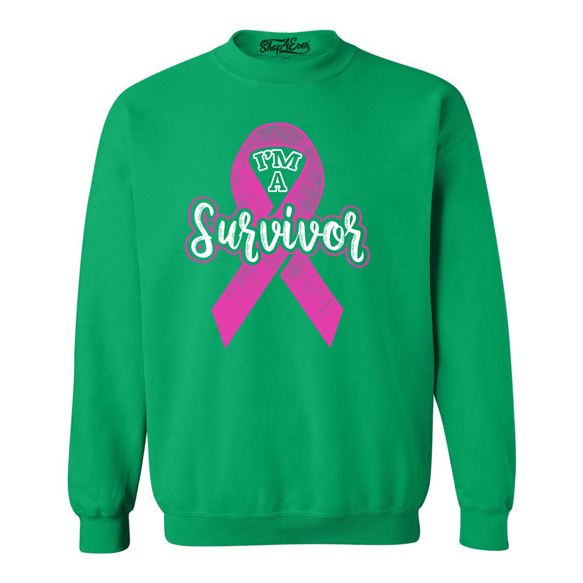 I'm A Survivor Breast Cancer Awareness Crewneck Sweatshirts