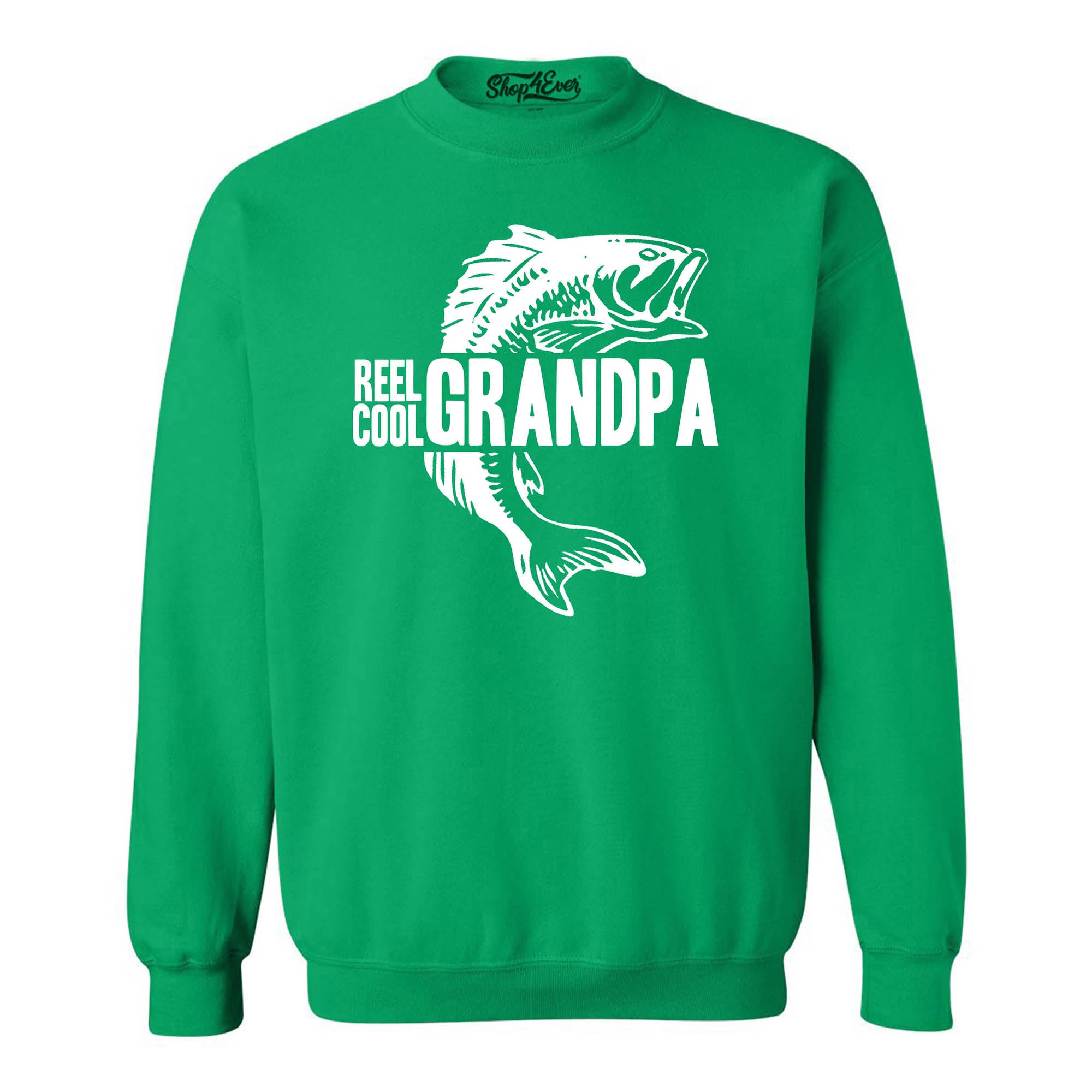 Reel Cool Grandpa Fishing Lake Crewneck Sweatshirts