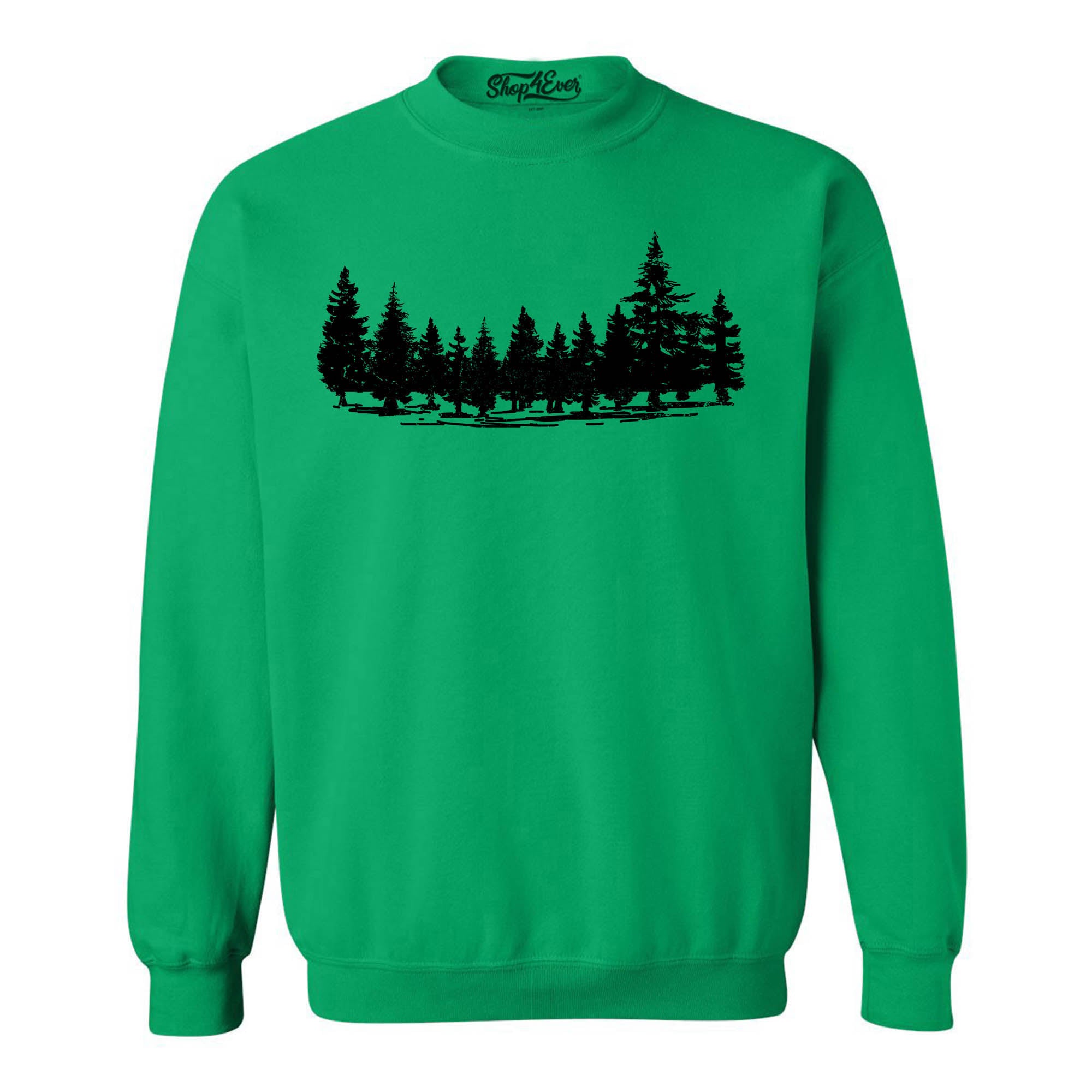 Forest Trees Nature Mountains Wildlife Crewneck Sweatshirts