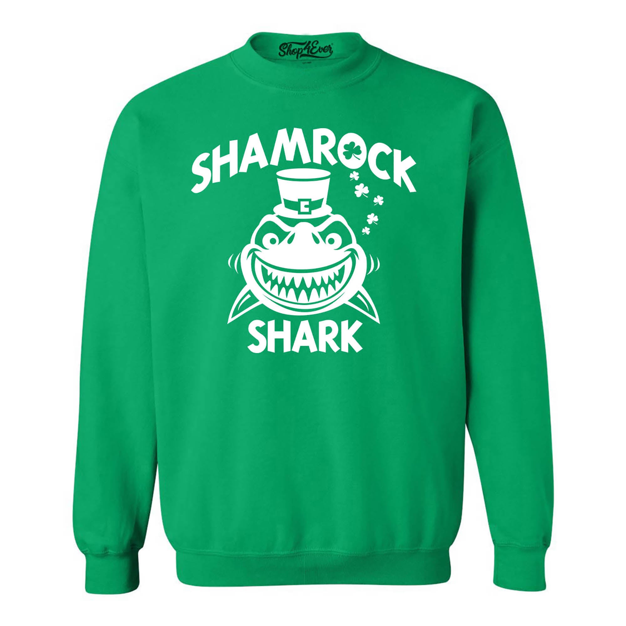 Shamrock Shark St. Patrick's Day Crewneck Sweatshirts