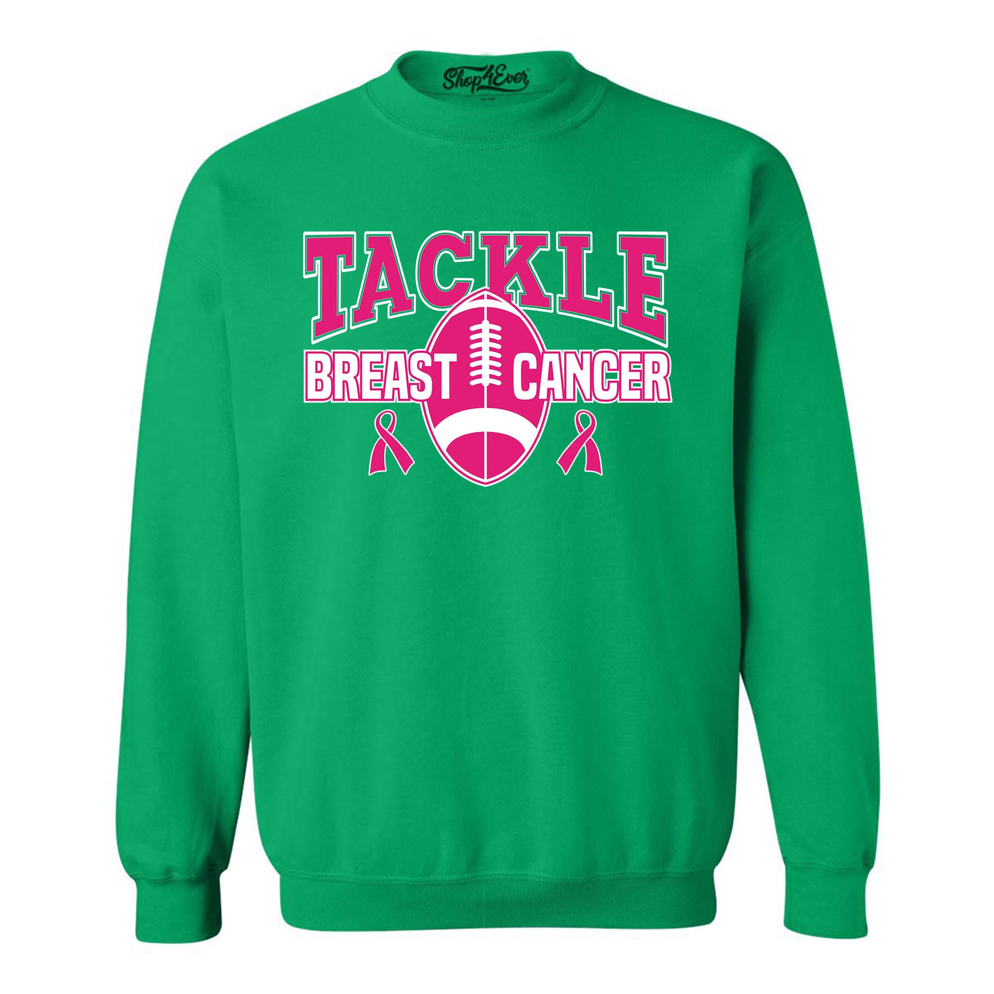 Tackle Breast Cancer Awareness Crewneck Sweatshirts