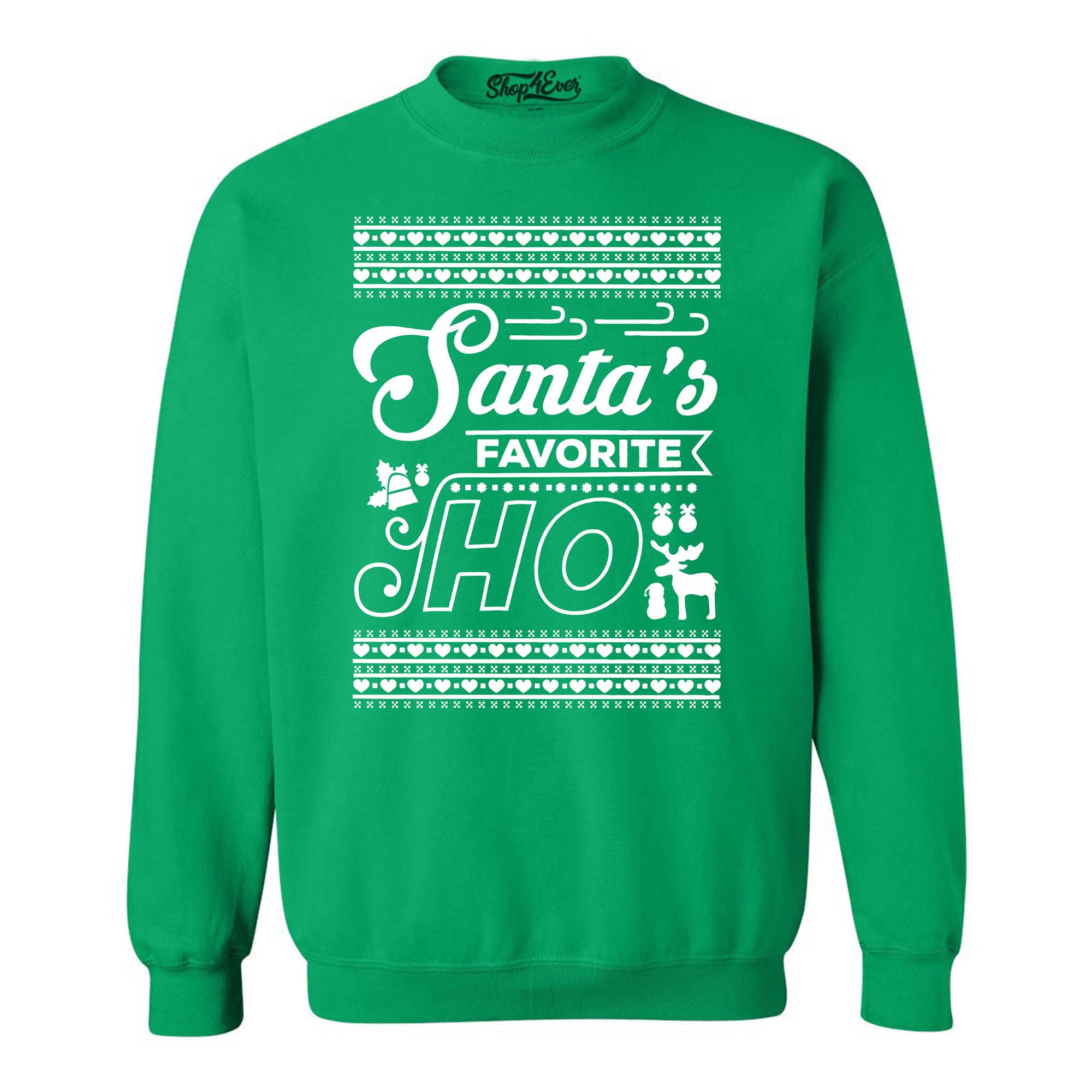 Santa's Favorite Ho Christmas Ugly Xmas Crewneck Sweatshirts