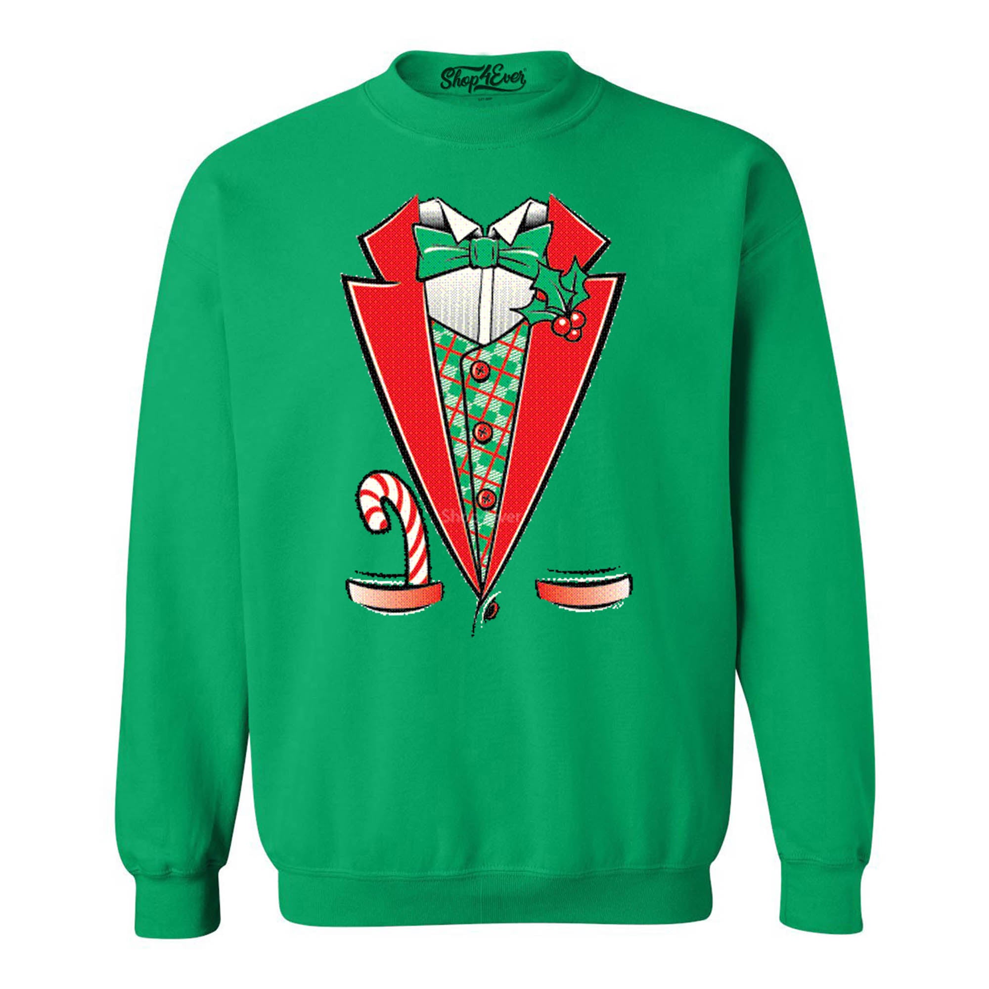 Tuxedo Christmas Costume Crewnecks Ugly Xmas Sweater Sweatshirts