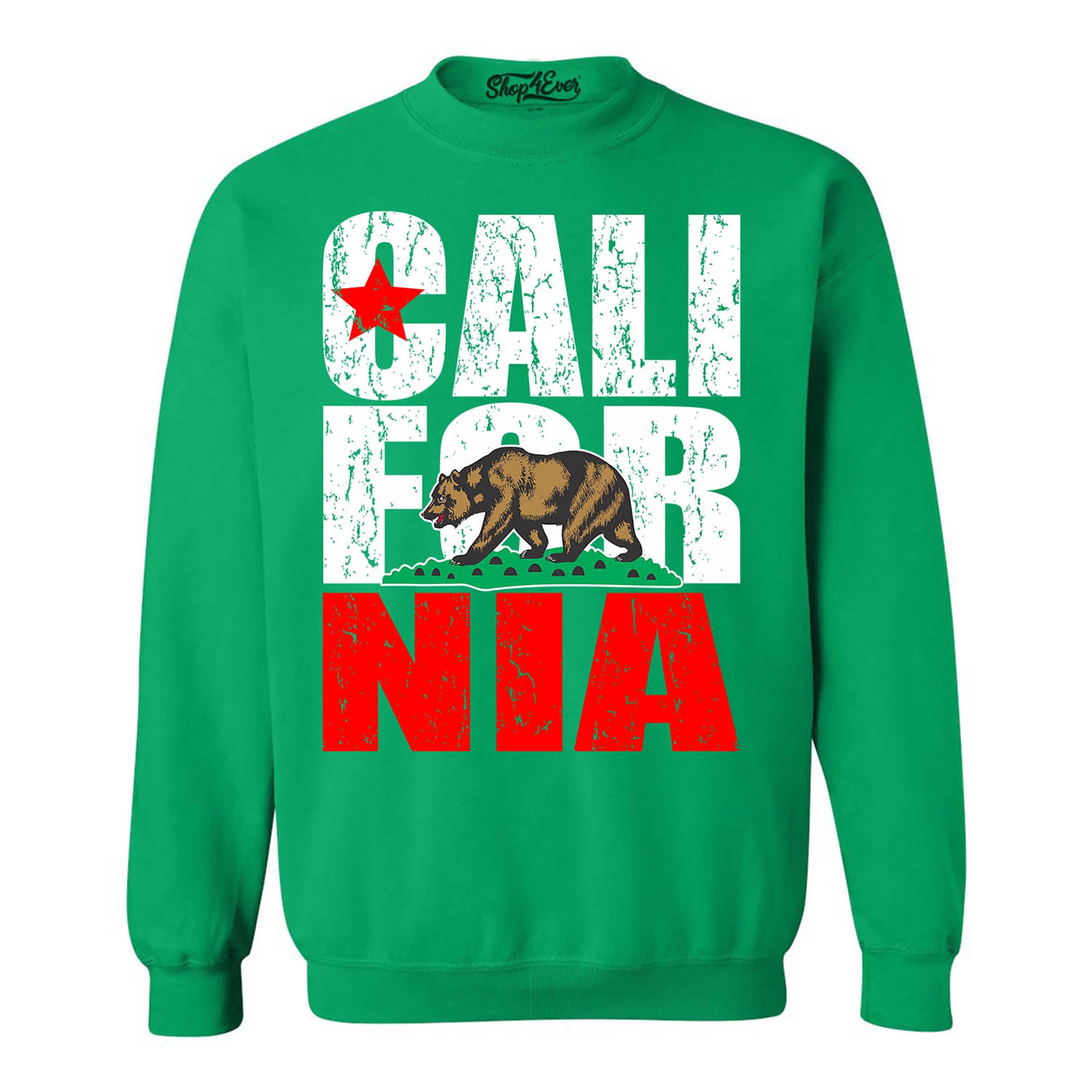 California State Flag Bear Crewneck Sweatshirts