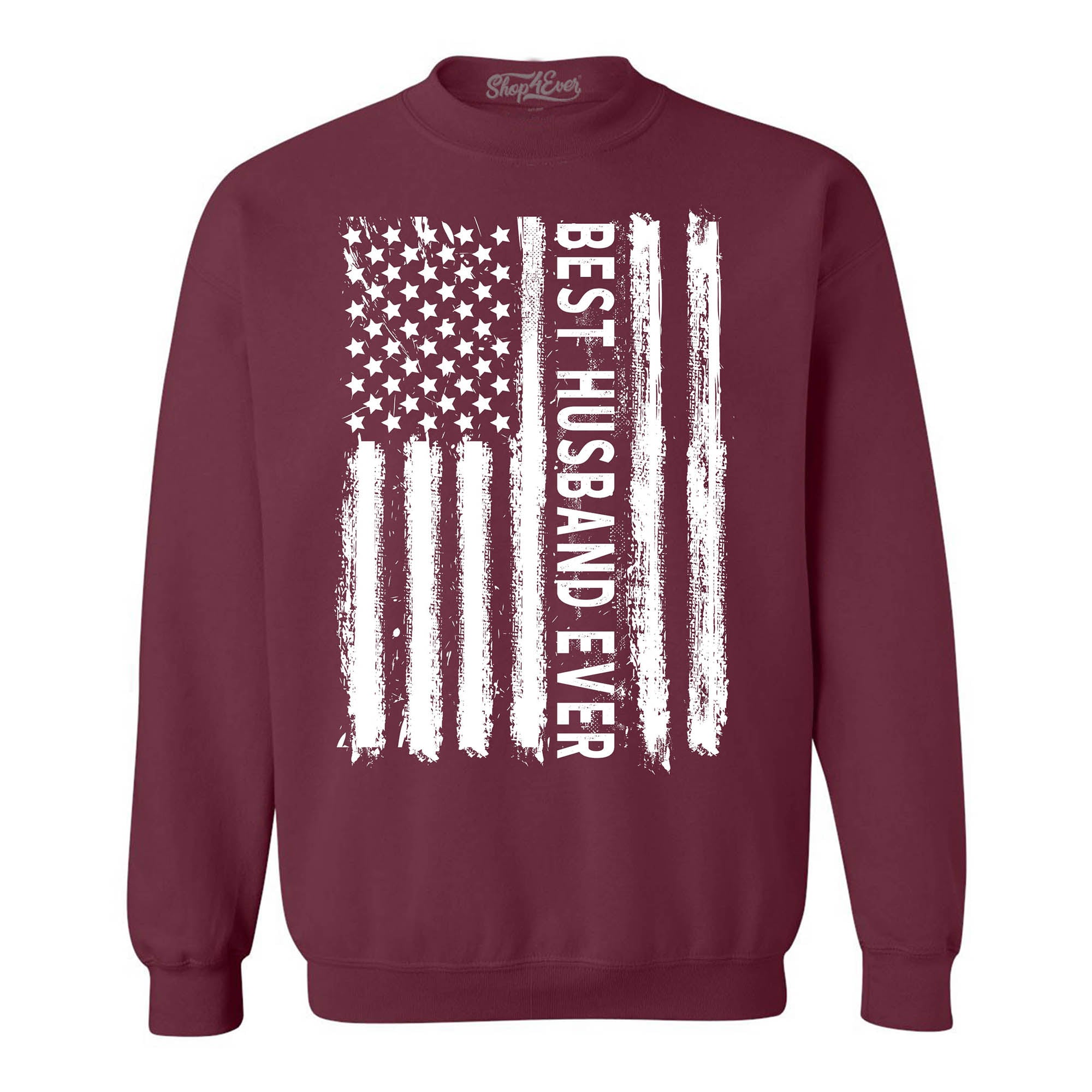 Best Husband Ever American Flag Patriotic Crewneck Sweatshirts