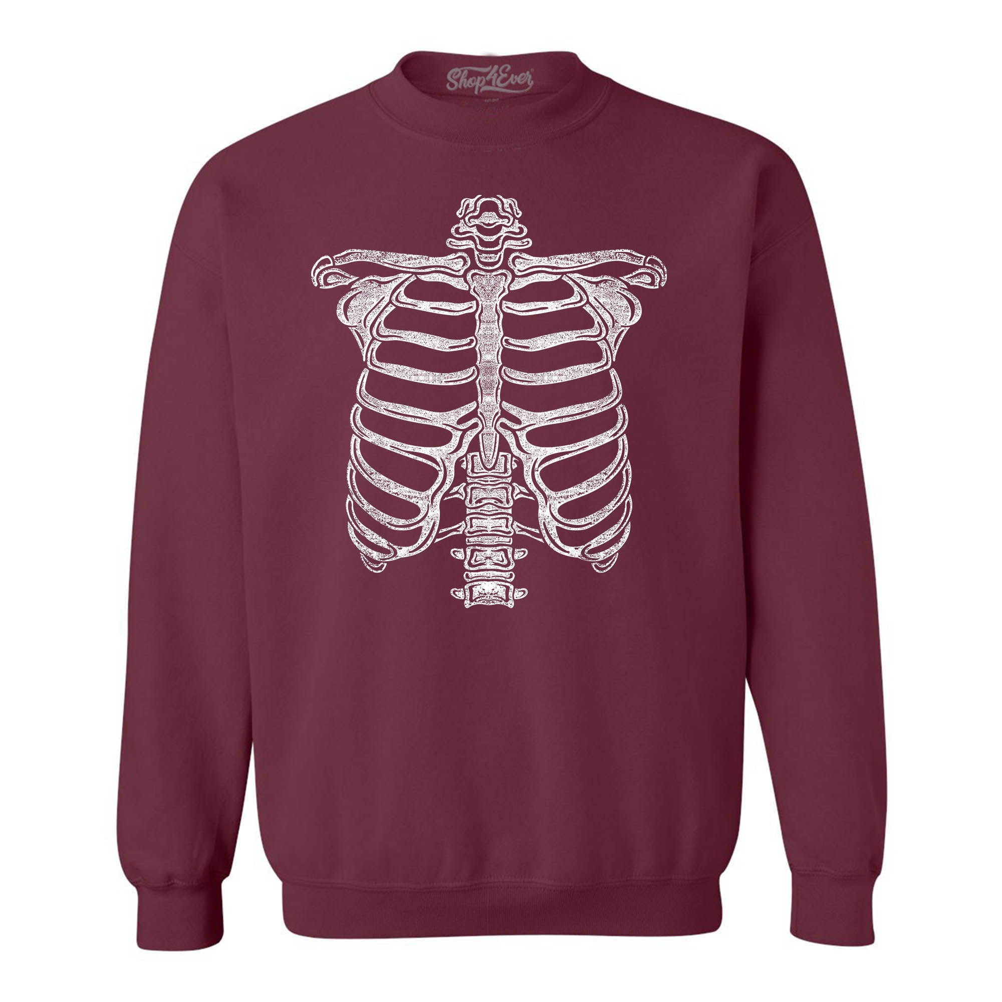 Skeleton Ribcage Halloween Costume Skull Crewneck Sweatshirts