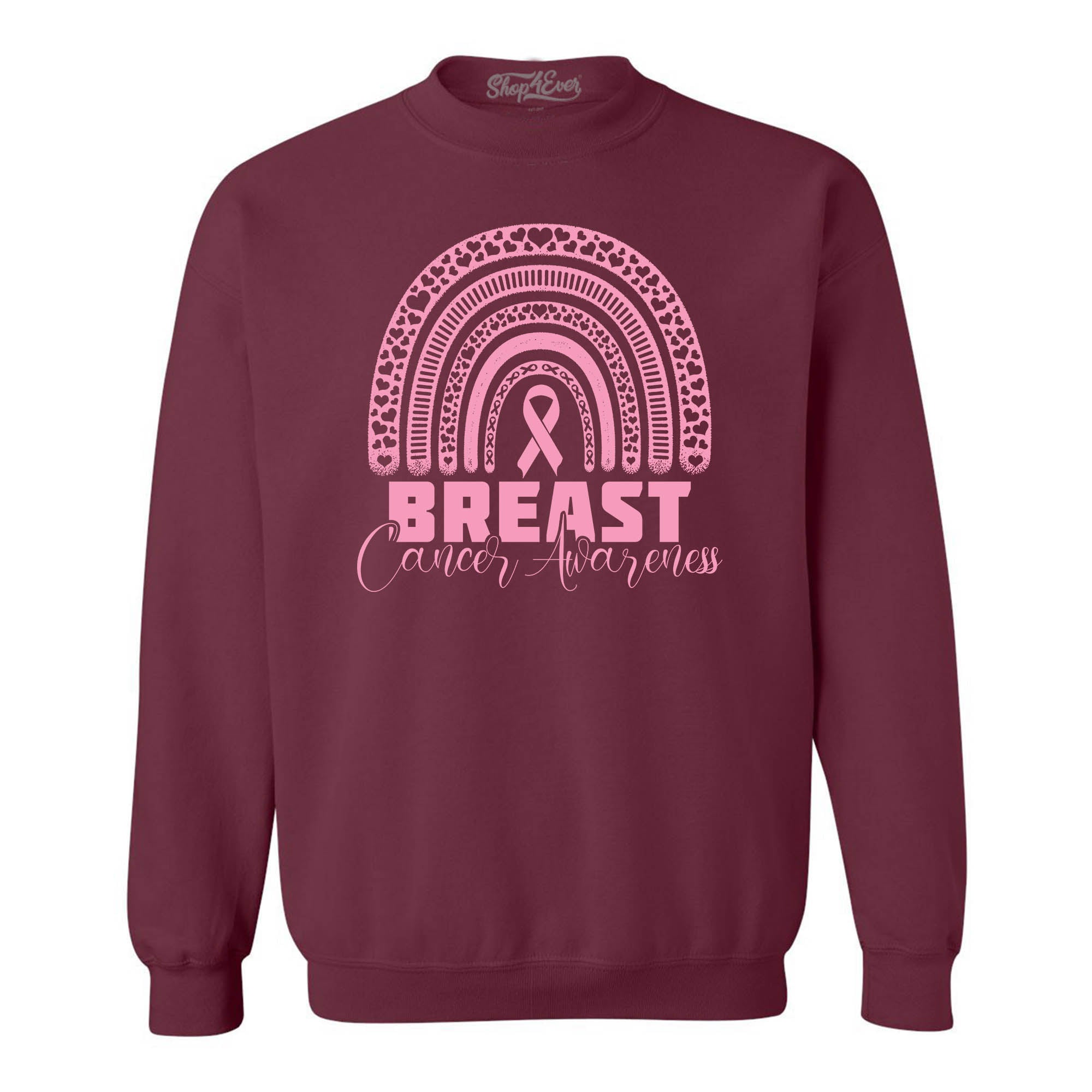 Breast Cancer Awareness Rainbow Crewneck Sweatshirts