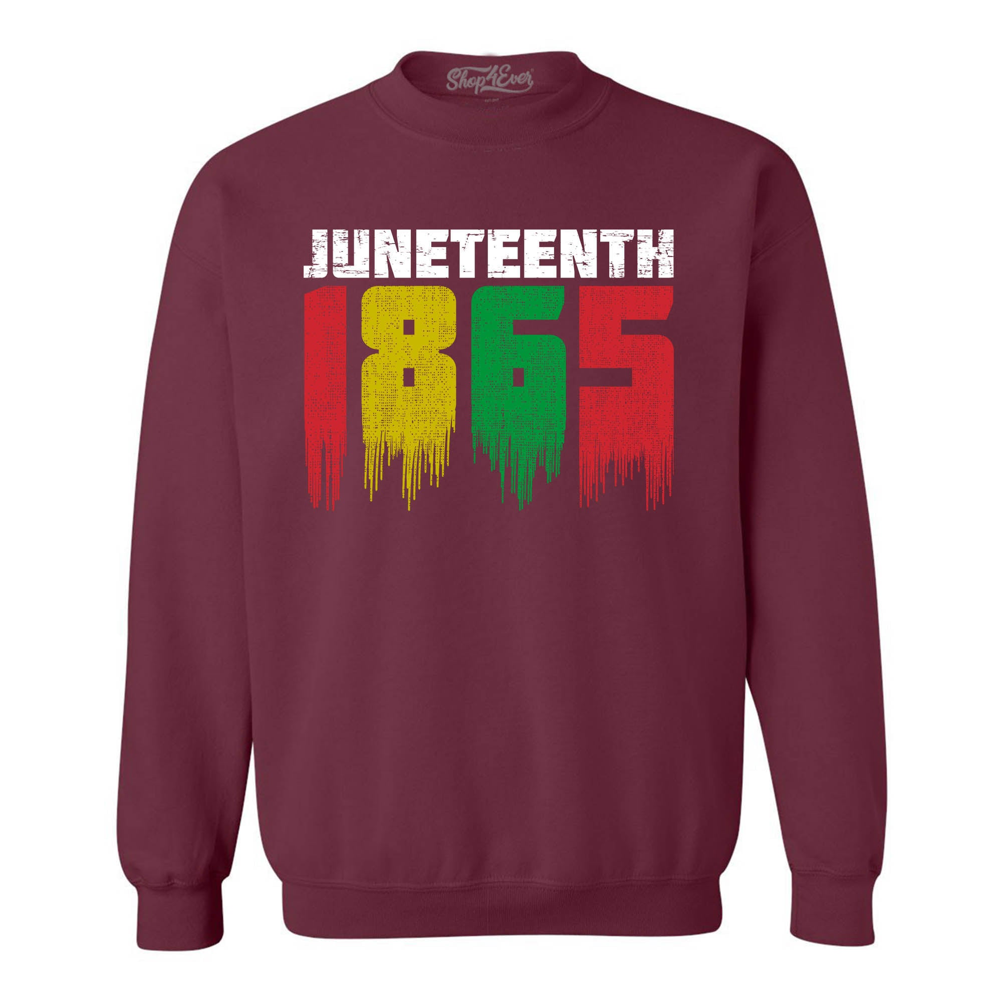 Juneteenth 1865 Dripping June 19th Crewneck Sweatshirts
