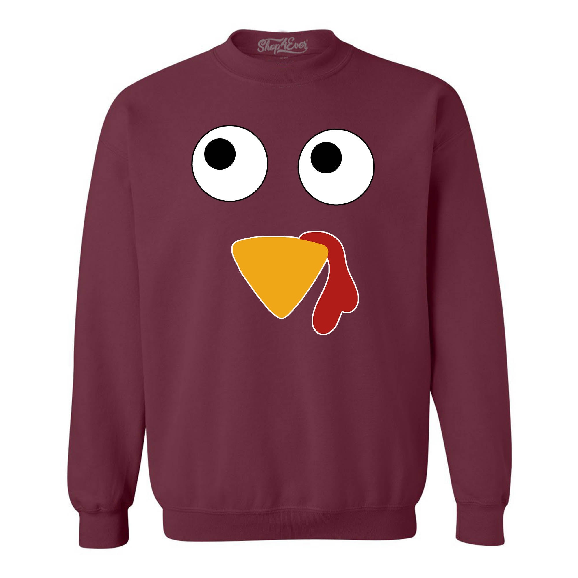 Turkey Face Crewnecks Thanksgiving Sweatshirts