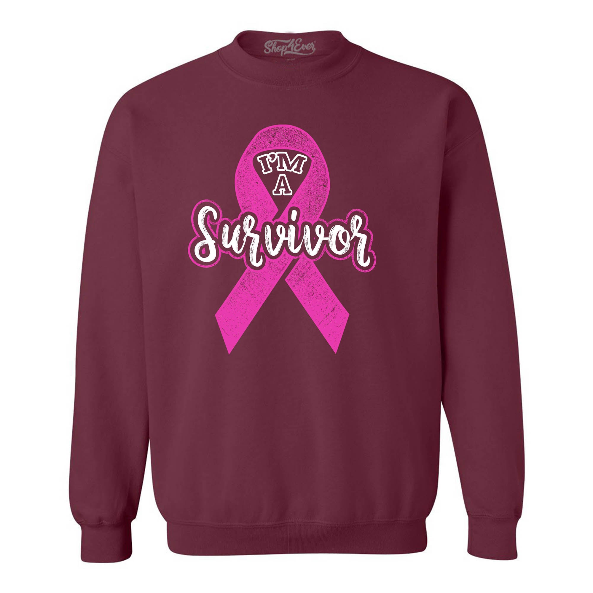 I'm A Survivor Breast Cancer Awareness Crewneck Sweatshirts
