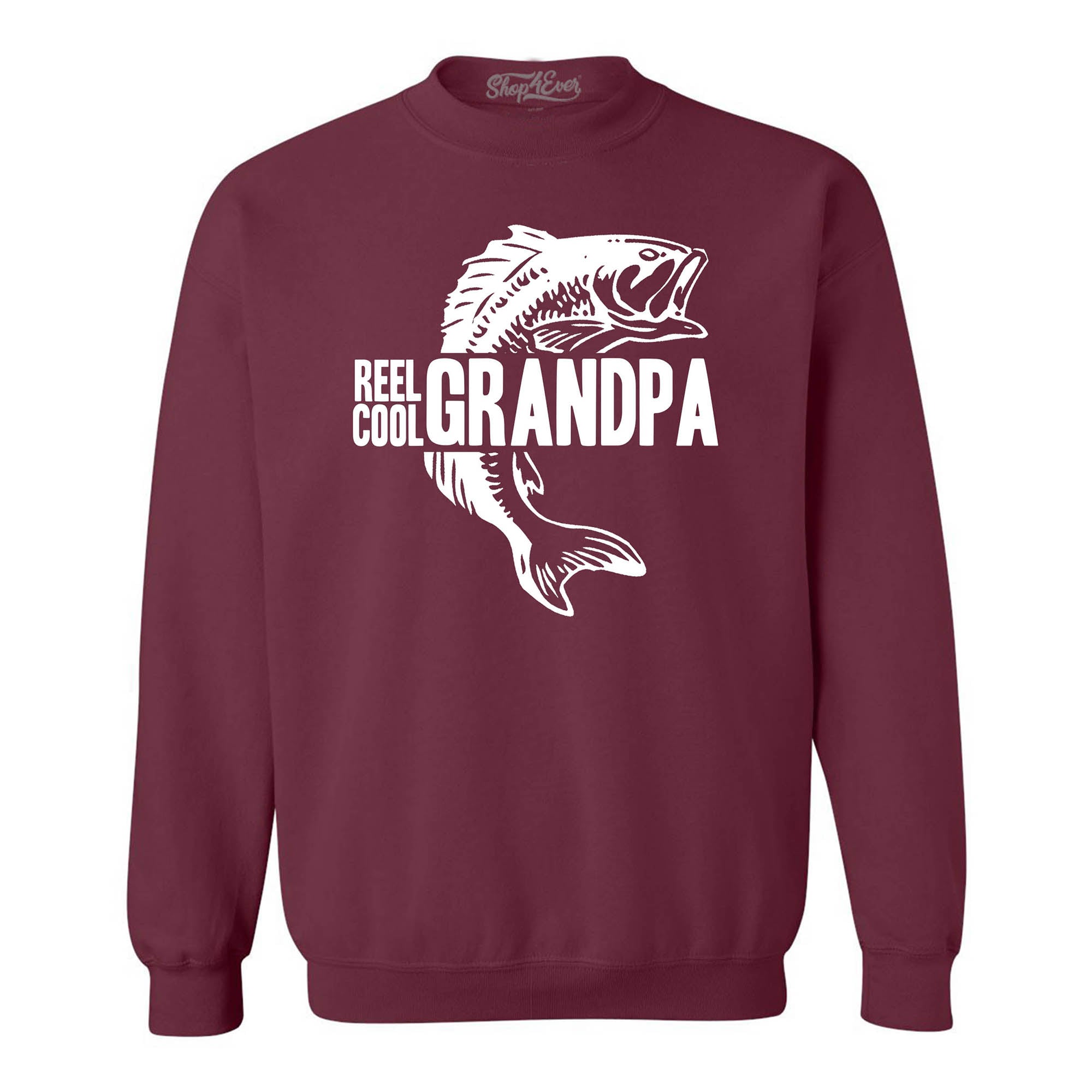 Reel Cool Grandpa Fishing Lake Crewneck Sweatshirts