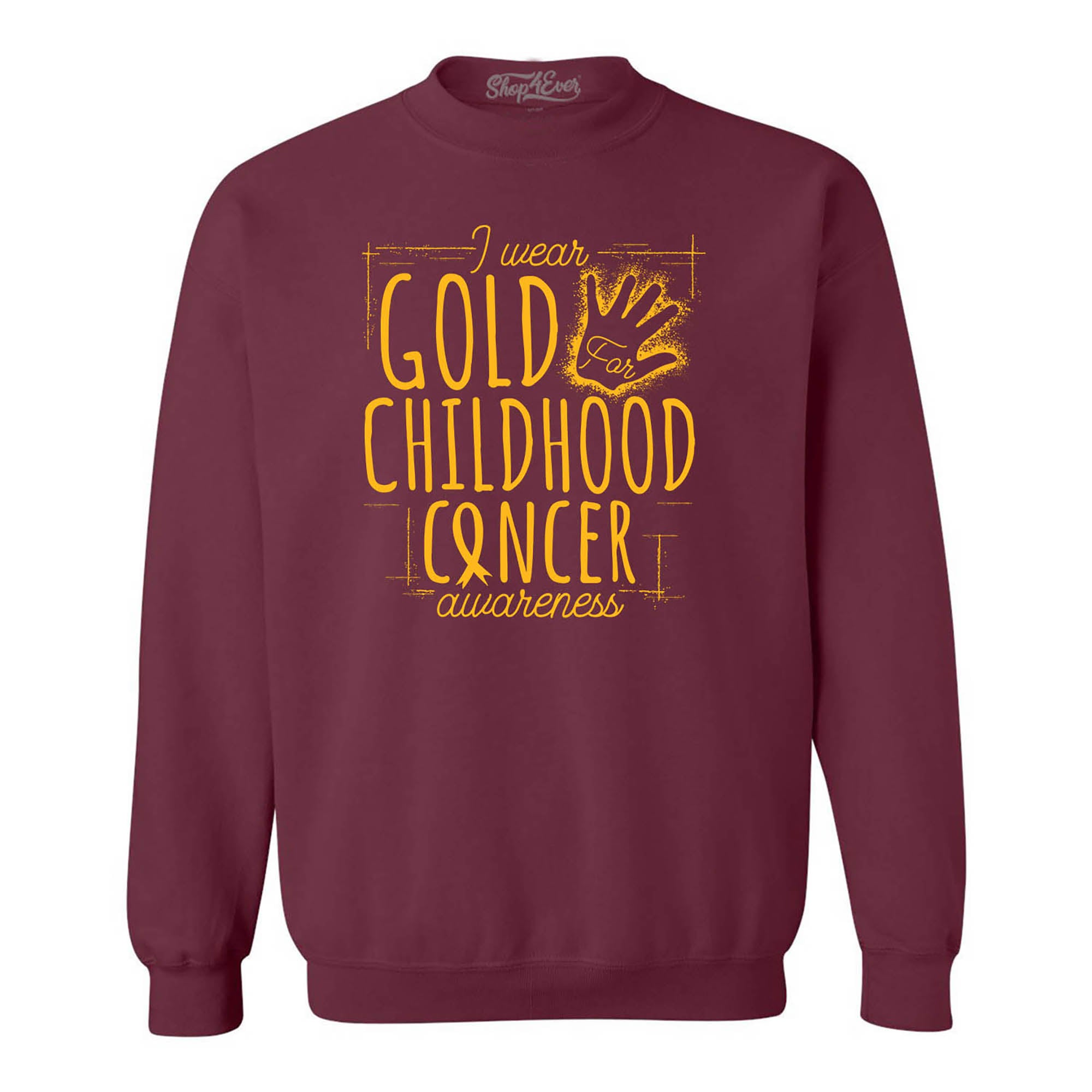 I Wear Gold for Childhood Cancer Awareness Crewneck Sweatshirts