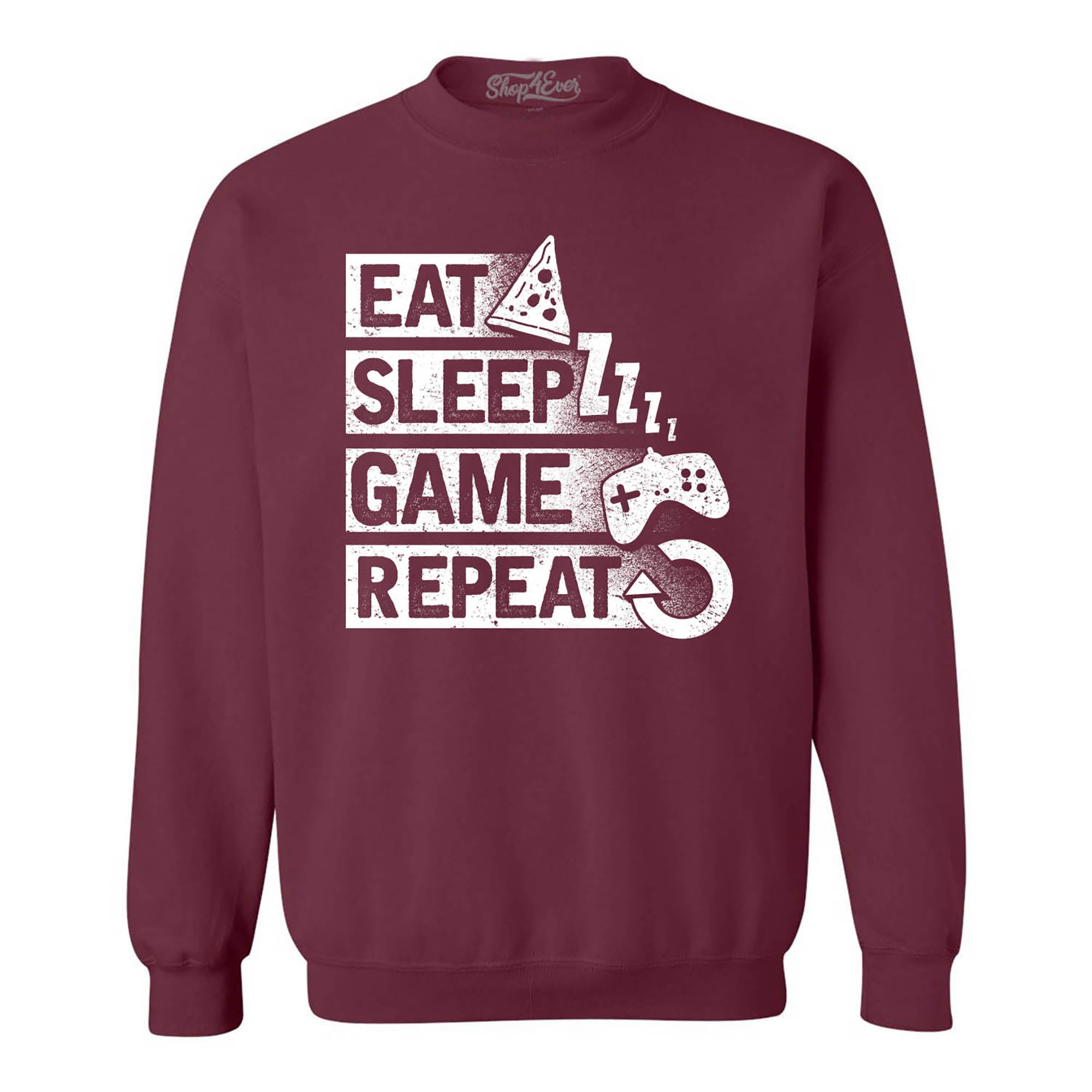 Eat Sleep Game Repeat Video Gamer Gaming Crewneck Sweatshirts