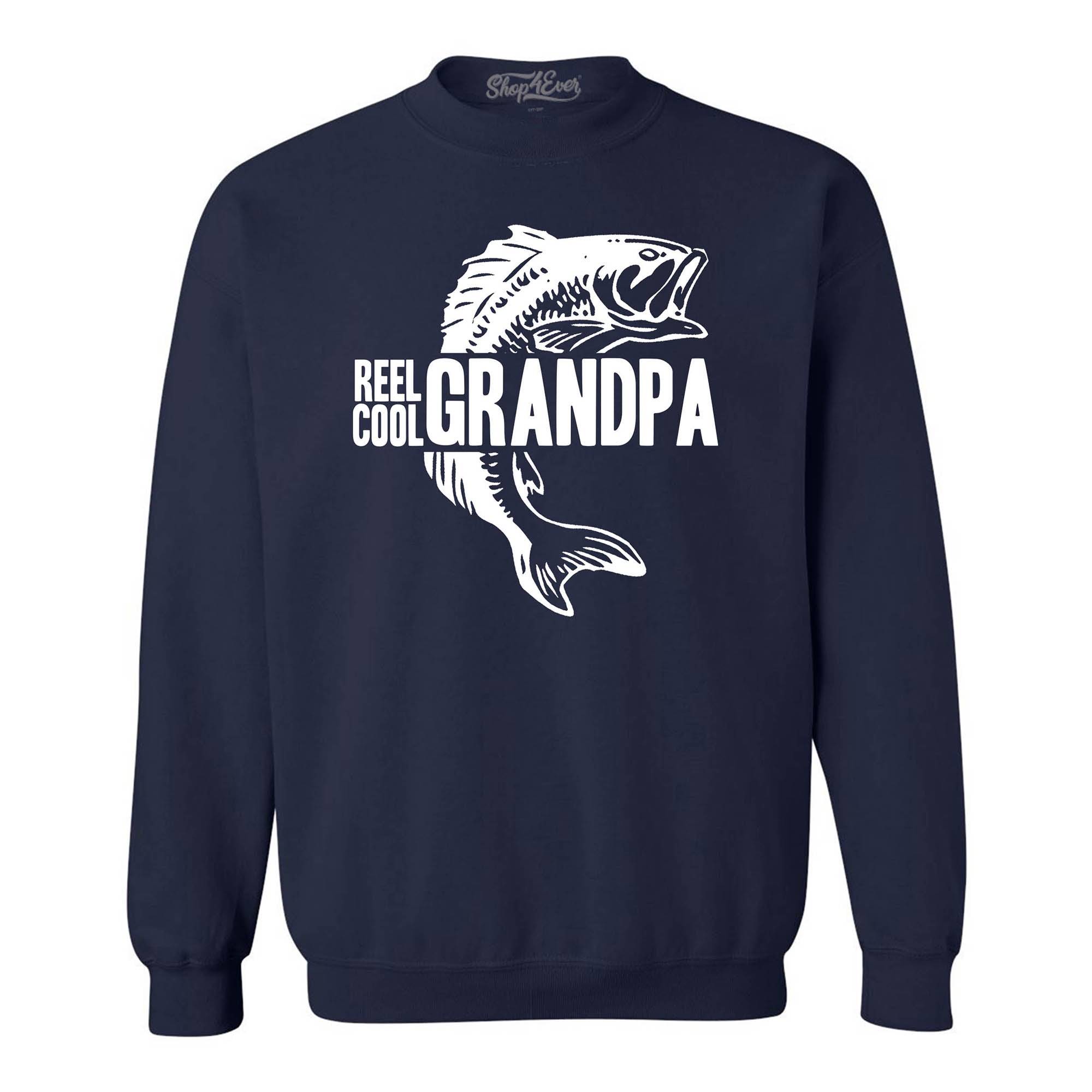 Reel Cool Grandpa Fishing Lake Crewneck Sweatshirts
