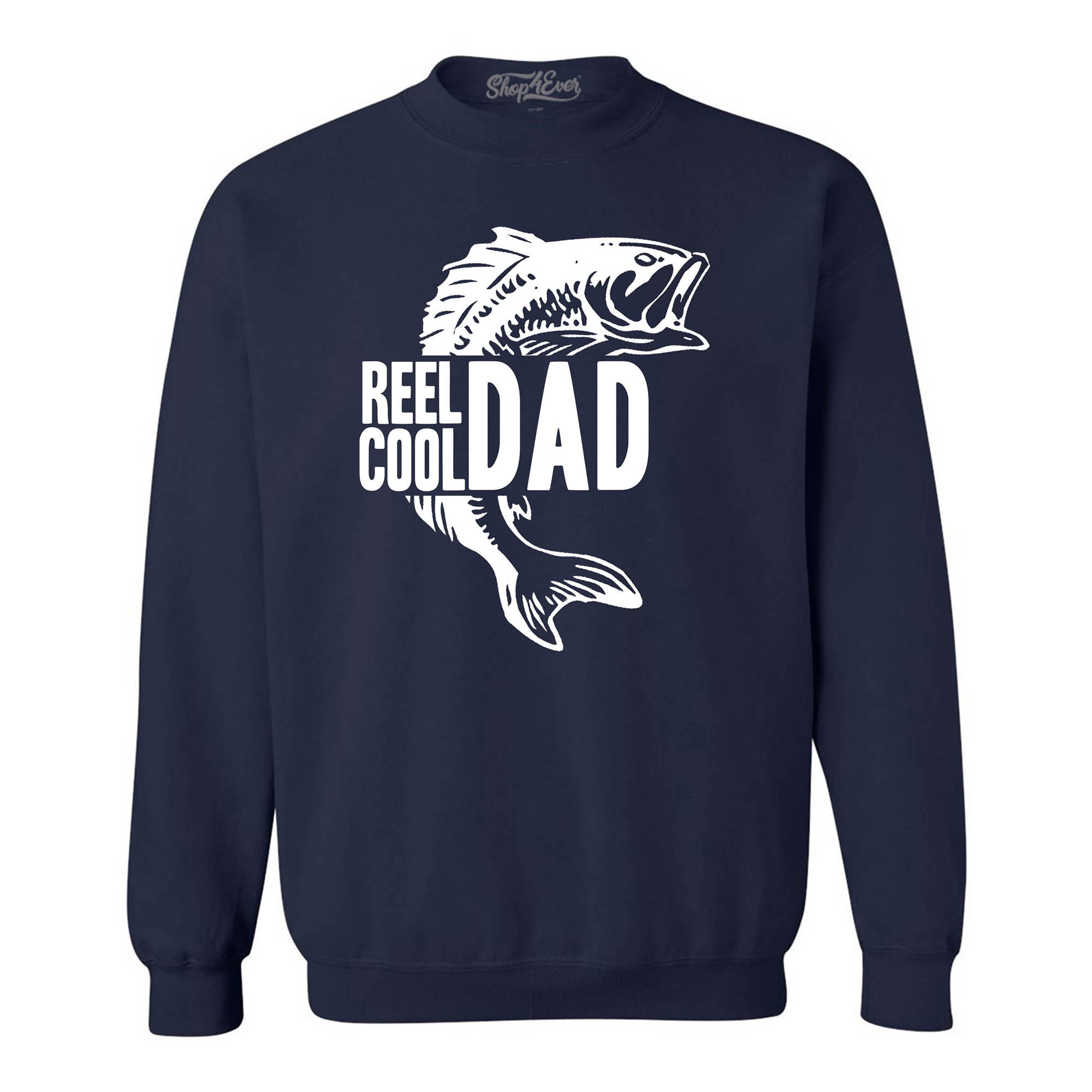 Reel Cool Dad Fishing Lake Crewneck Sweatshirts