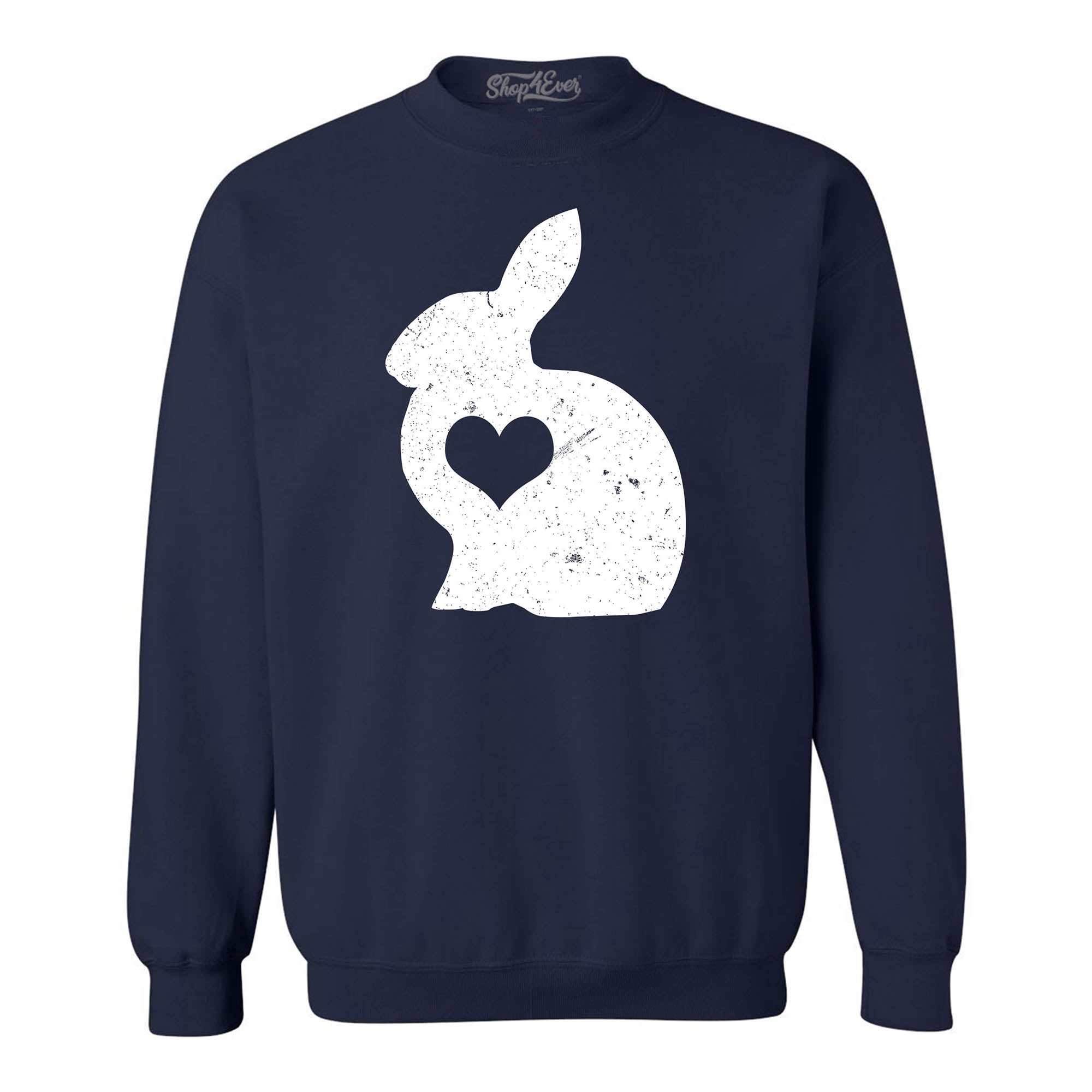 Easter Bunny Rabbit with Heart Crewneck Sweatshirts