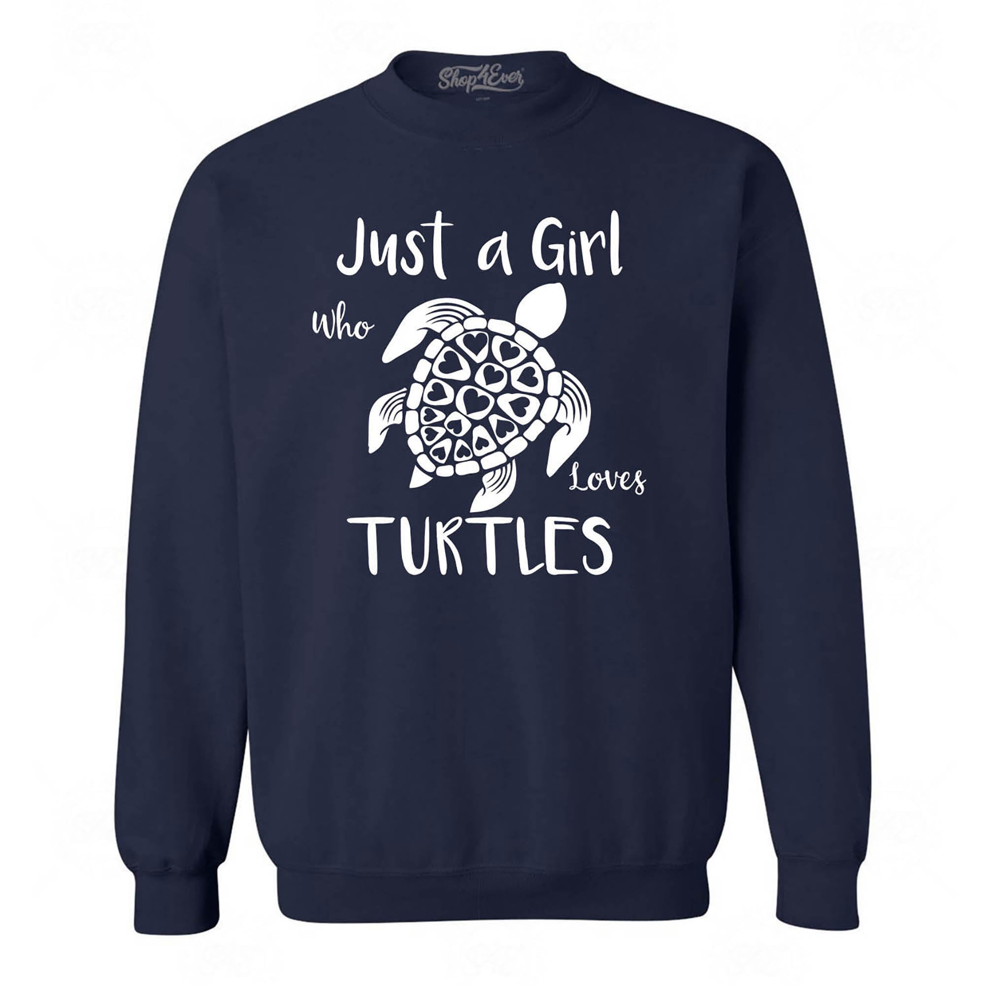 Just A Girl Who Loves Turtles Crewneck Sweatshirts
