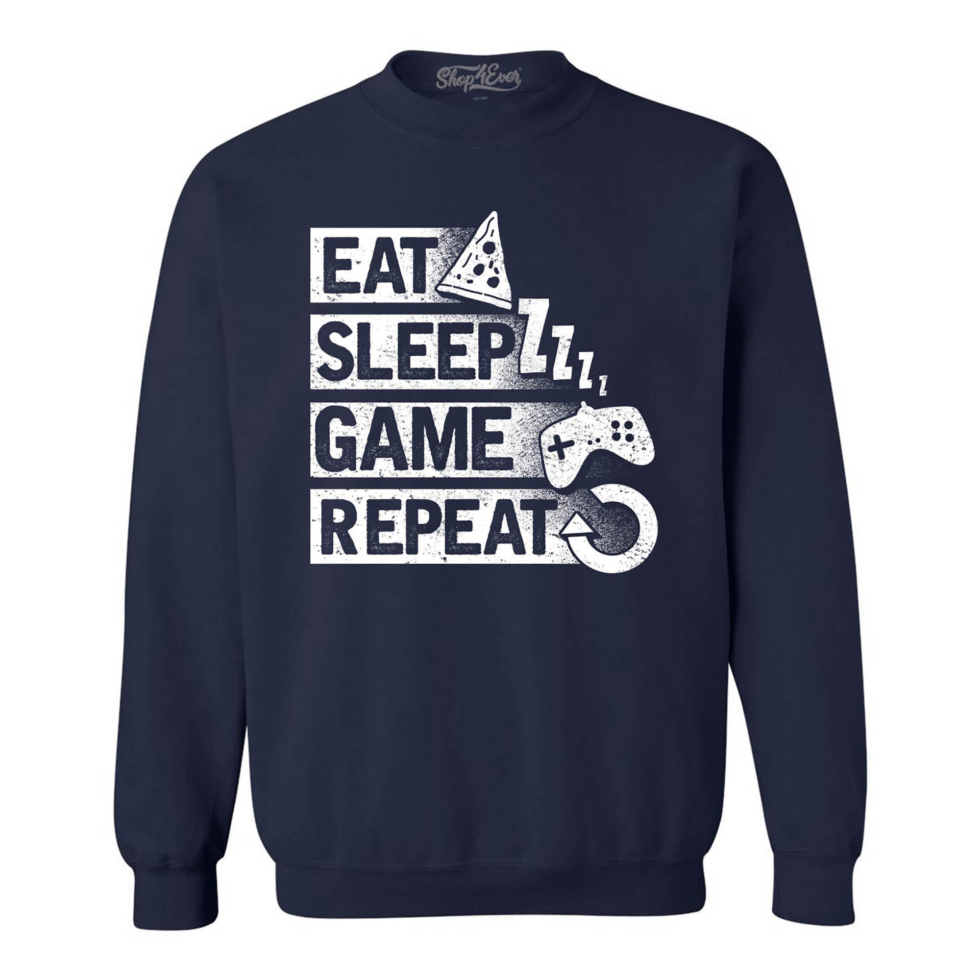 Eat Sleep Game Repeat Video Gamer Gaming Crewneck Sweatshirts