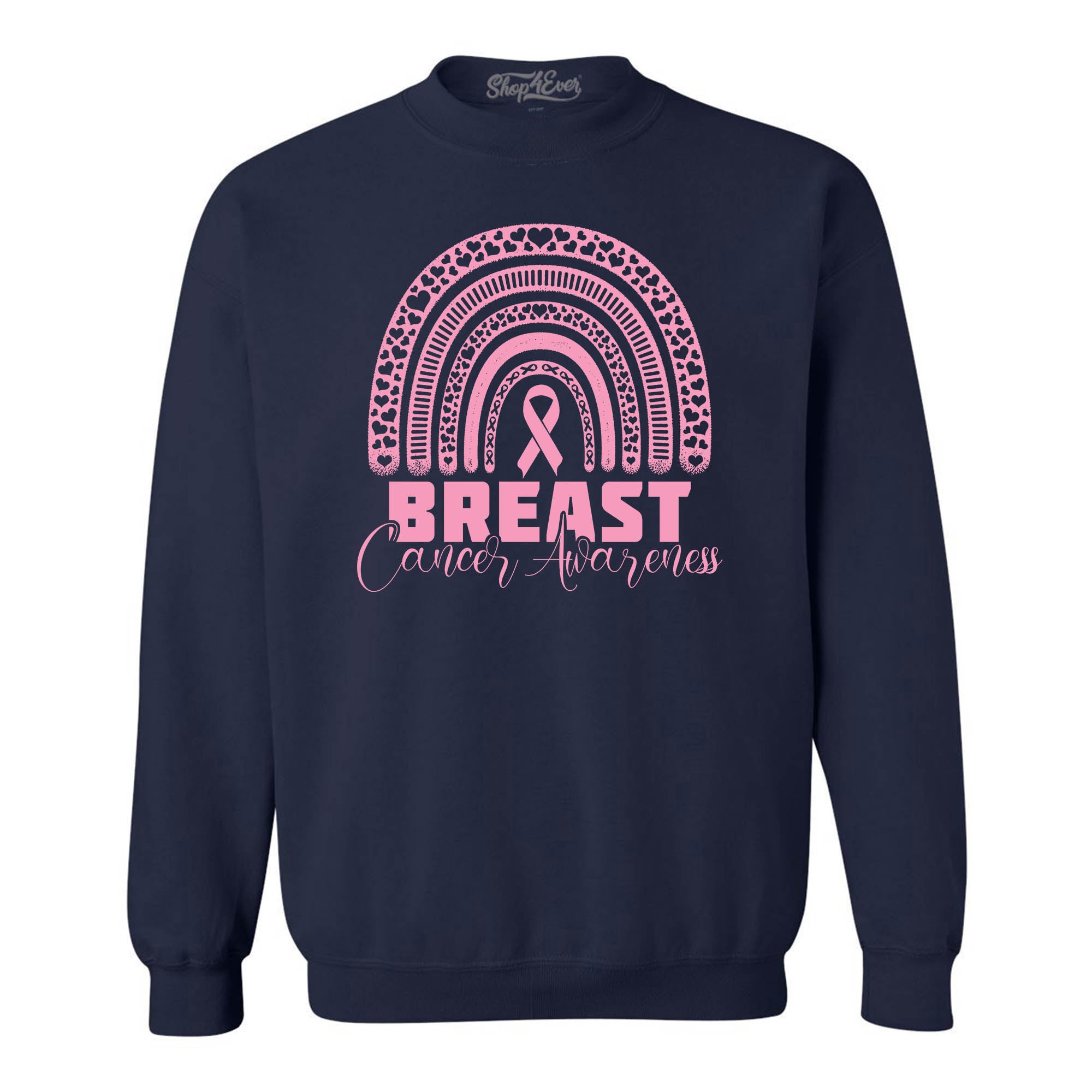 Breast Cancer Awareness Rainbow Crewneck Sweatshirts