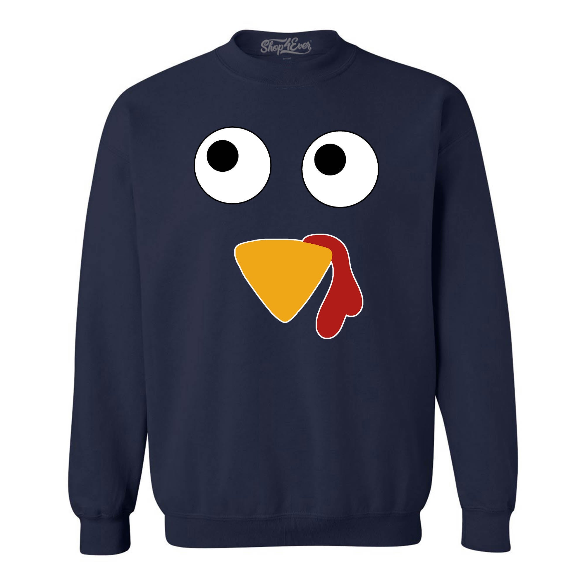 Turkey Face Crewnecks Thanksgiving Sweatshirts