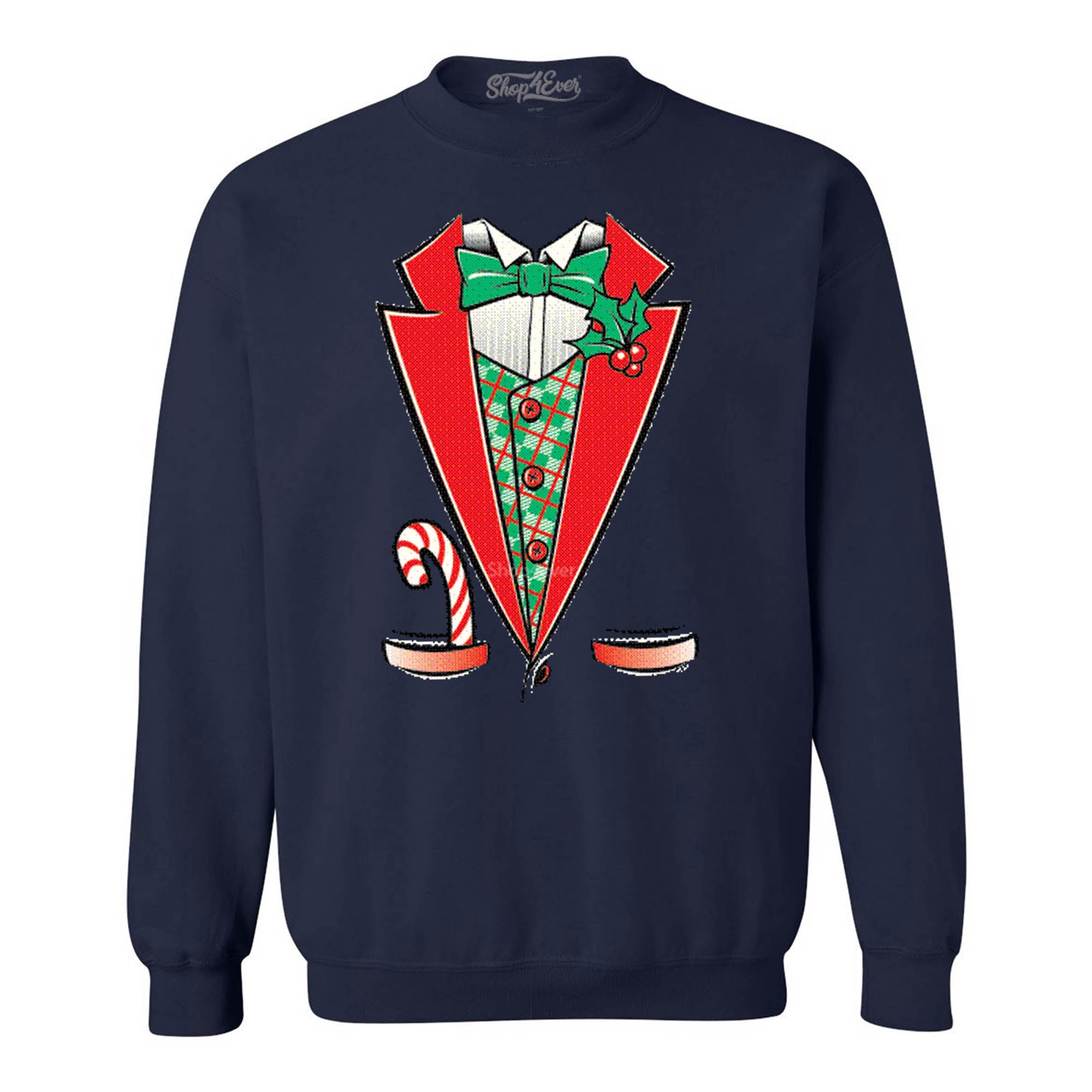 Tuxedo Christmas Costume Crewnecks Ugly Xmas Sweater Sweatshirts