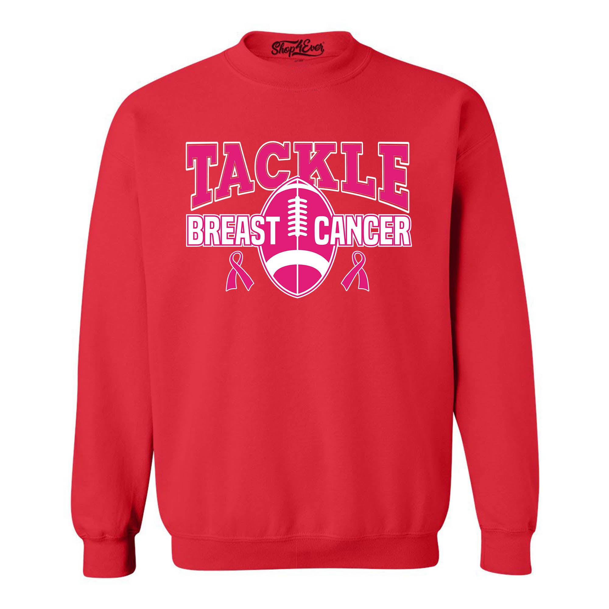 Tackle Breast Cancer Awareness Crewneck Sweatshirts