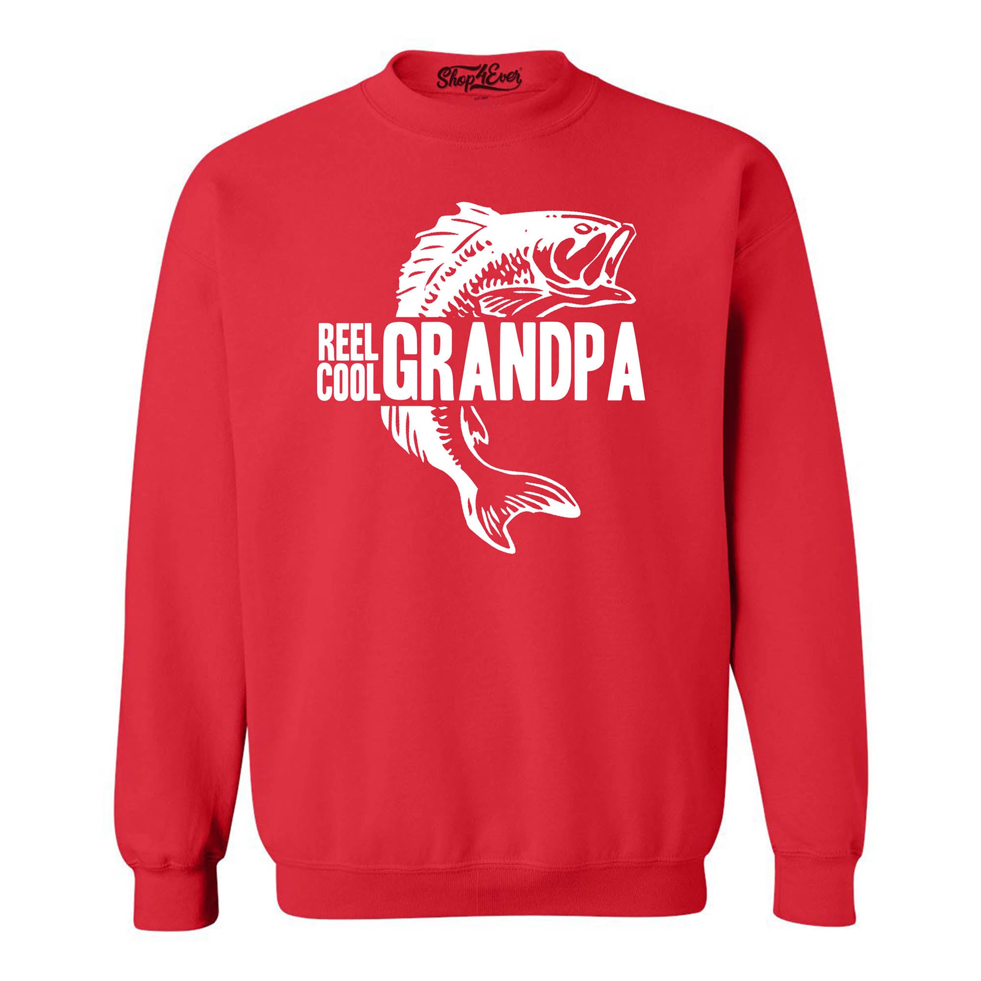 Reel Cool Grandpa Fishing Lake Crewneck Sweatshirts