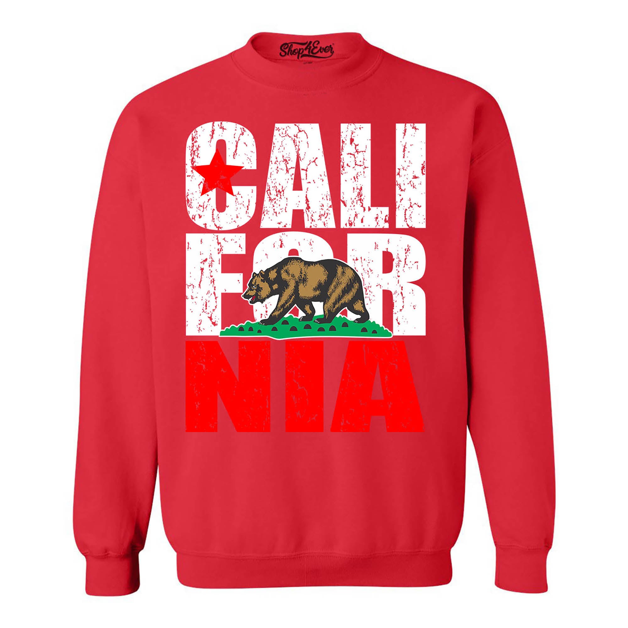 California State Flag Bear Crewneck Sweatshirts