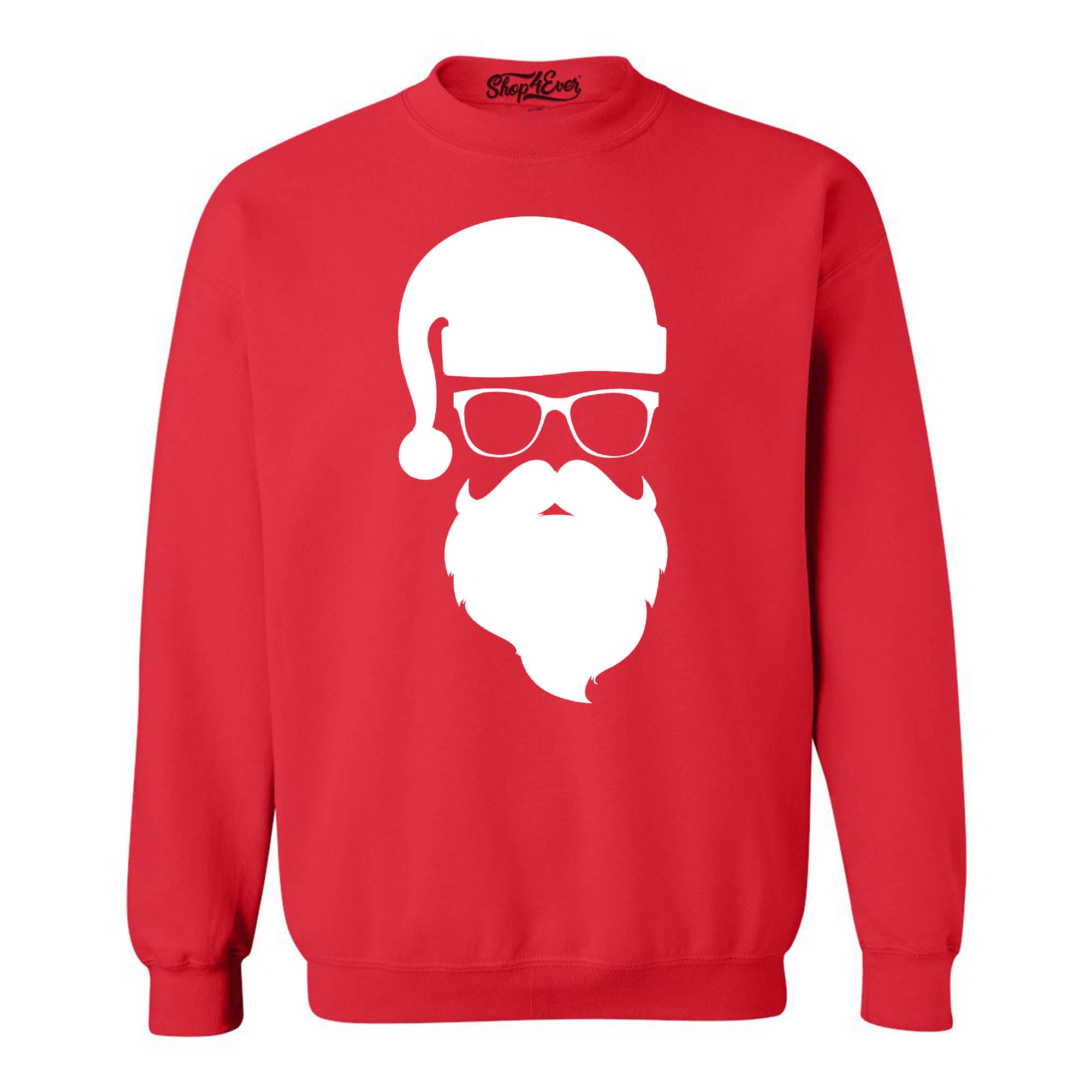 Hipster Santa with Sunglasses Crewneck Sweatshirts