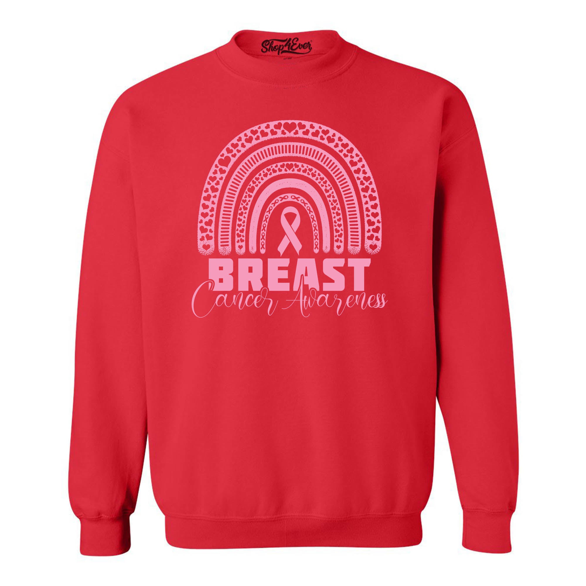 Breast Cancer Awareness Rainbow Crewneck Sweatshirts