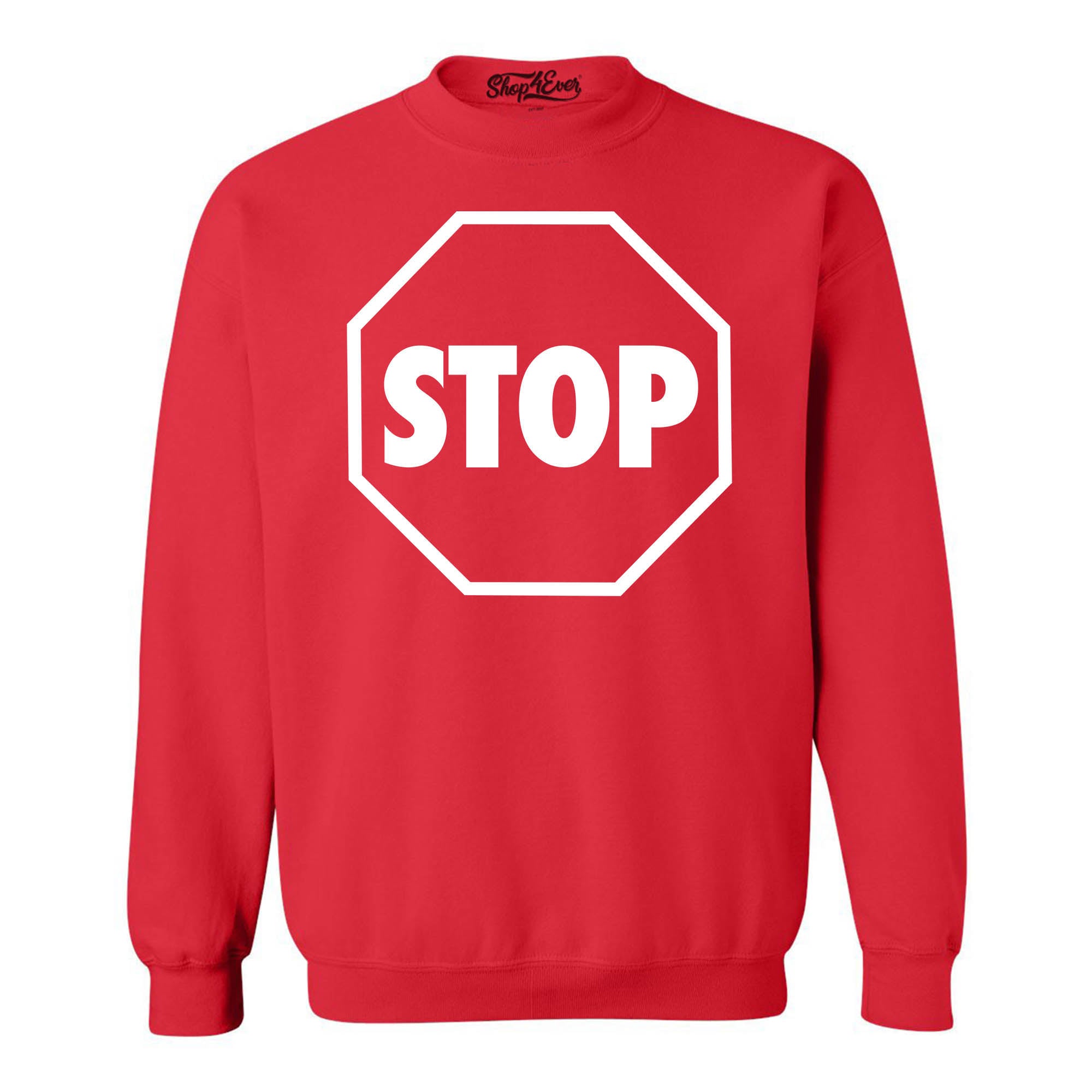 Stop Sign Traffic Stop Costume Crewneck Sweatshirts