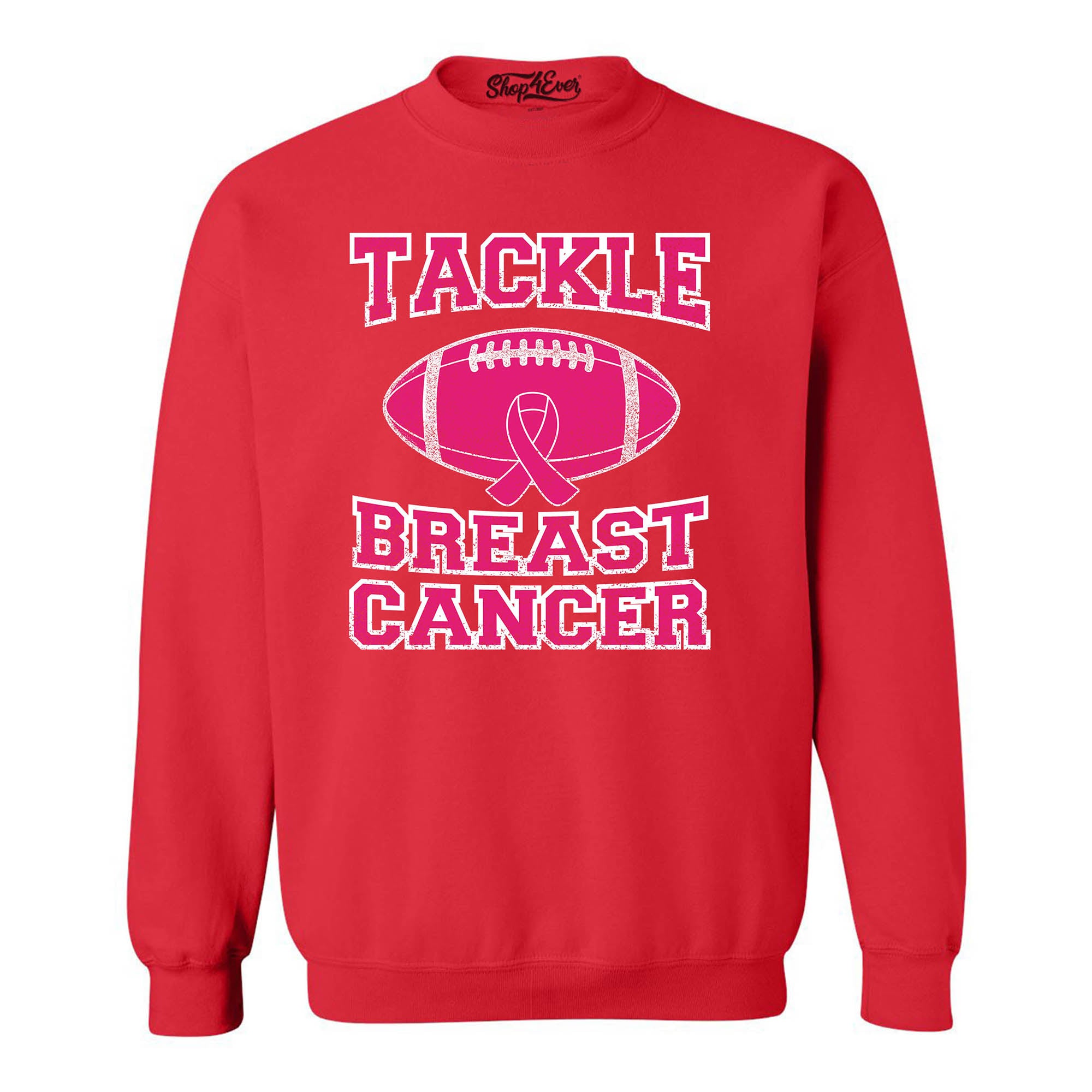 Tackle Breast Cancer Crewnecks Breast Cancer Awareness Sweatshirts