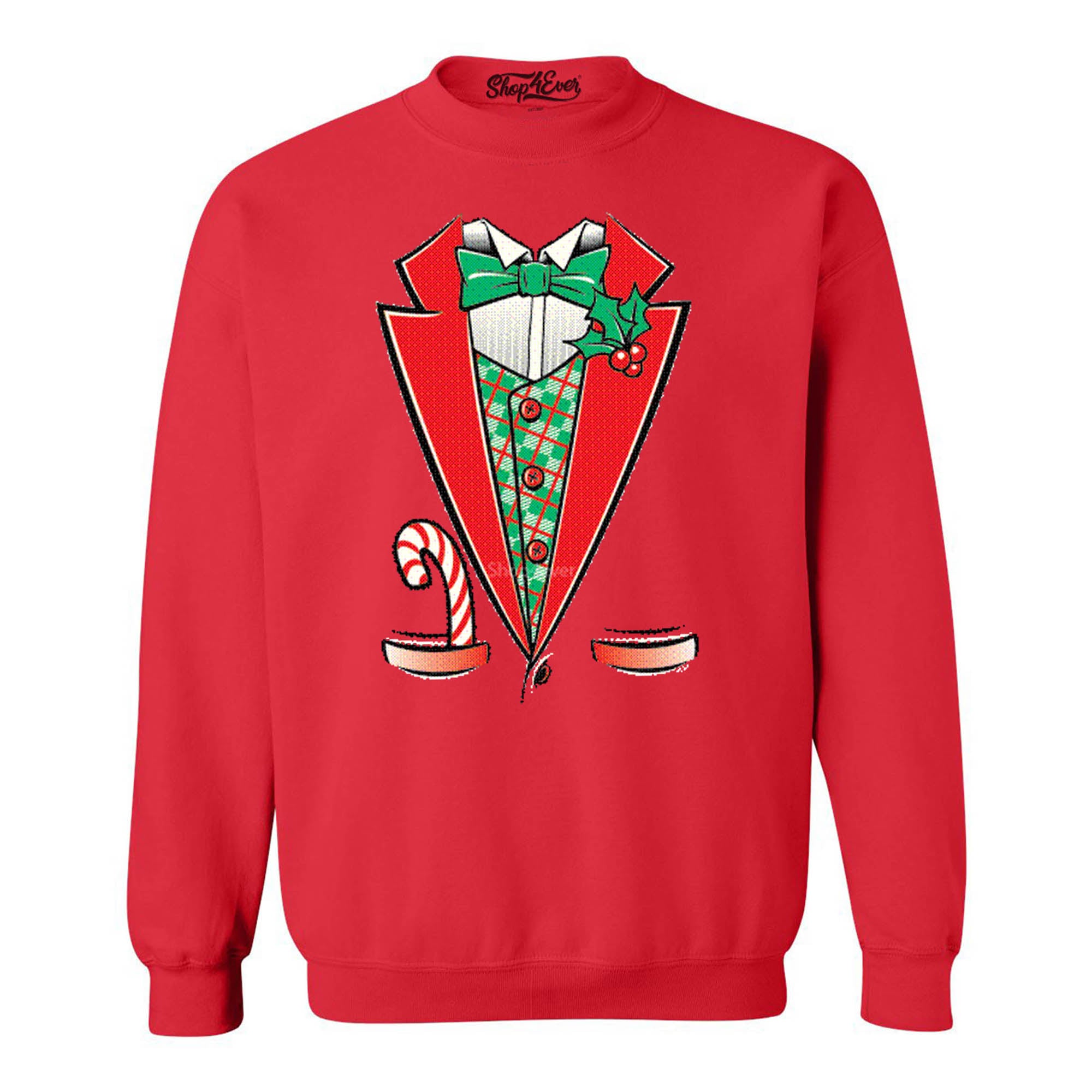 Tuxedo Christmas Costume Crewnecks Ugly Xmas Sweater Sweatshirts
