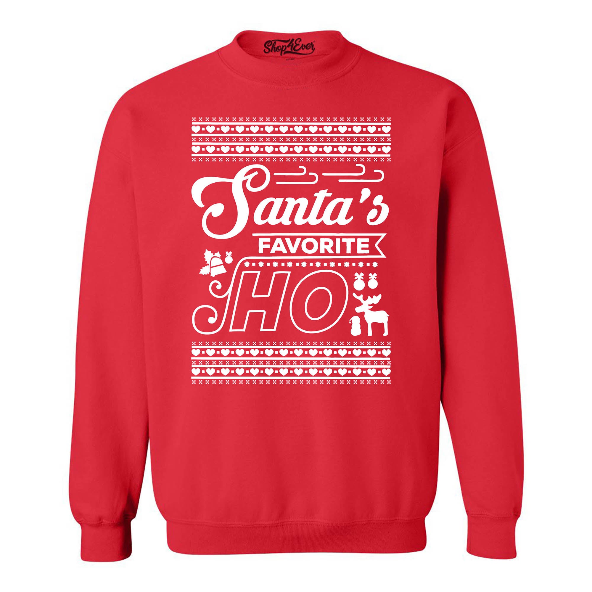 Santa's Favorite Ho Christmas Ugly Xmas Crewneck Sweatshirts