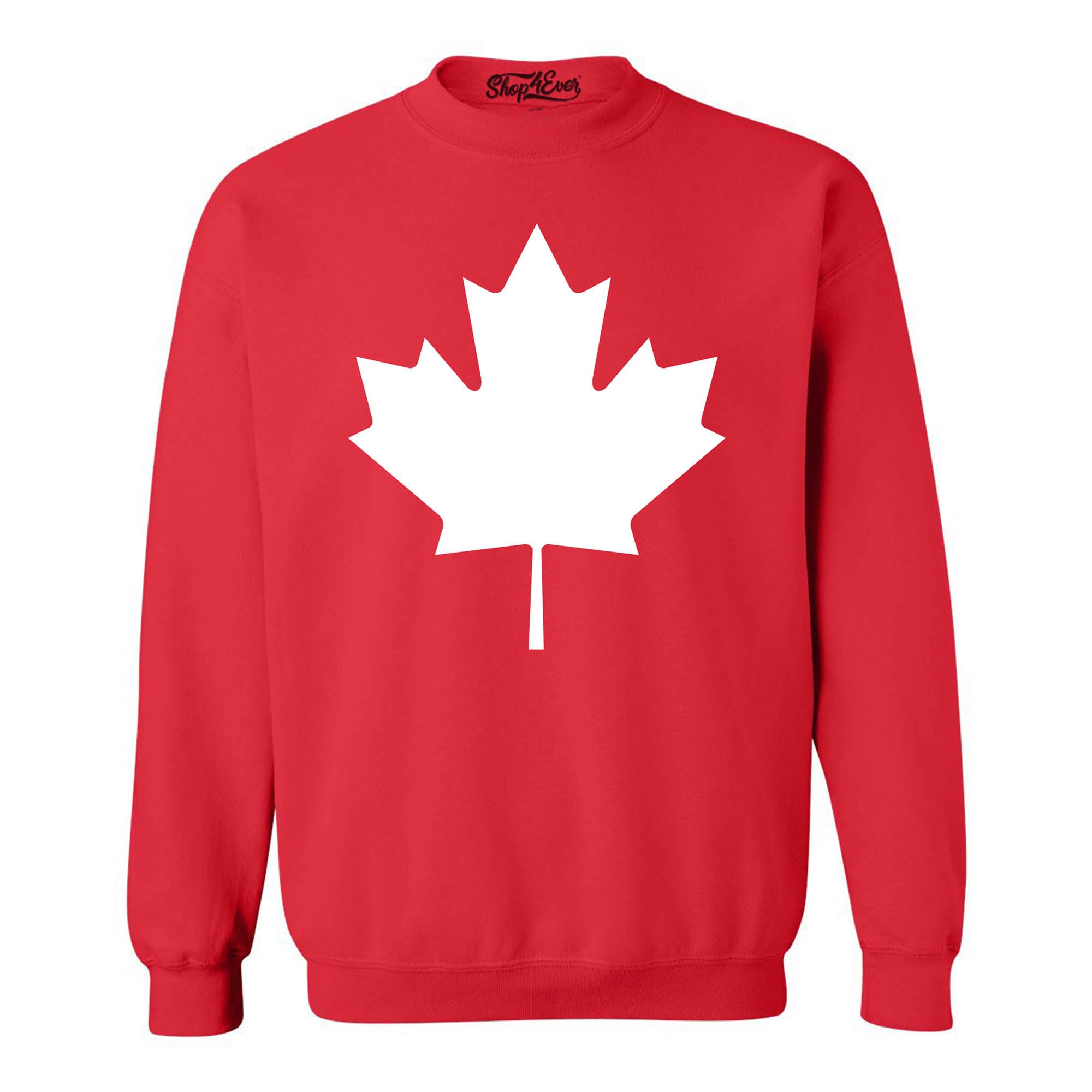 Canada White Leaf Crewneck Sweatshirts
