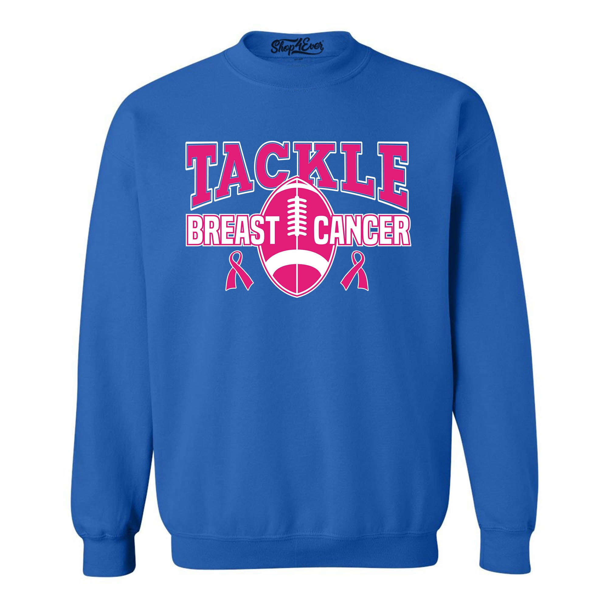 Tackle Breast Cancer Awareness Crewneck Sweatshirts