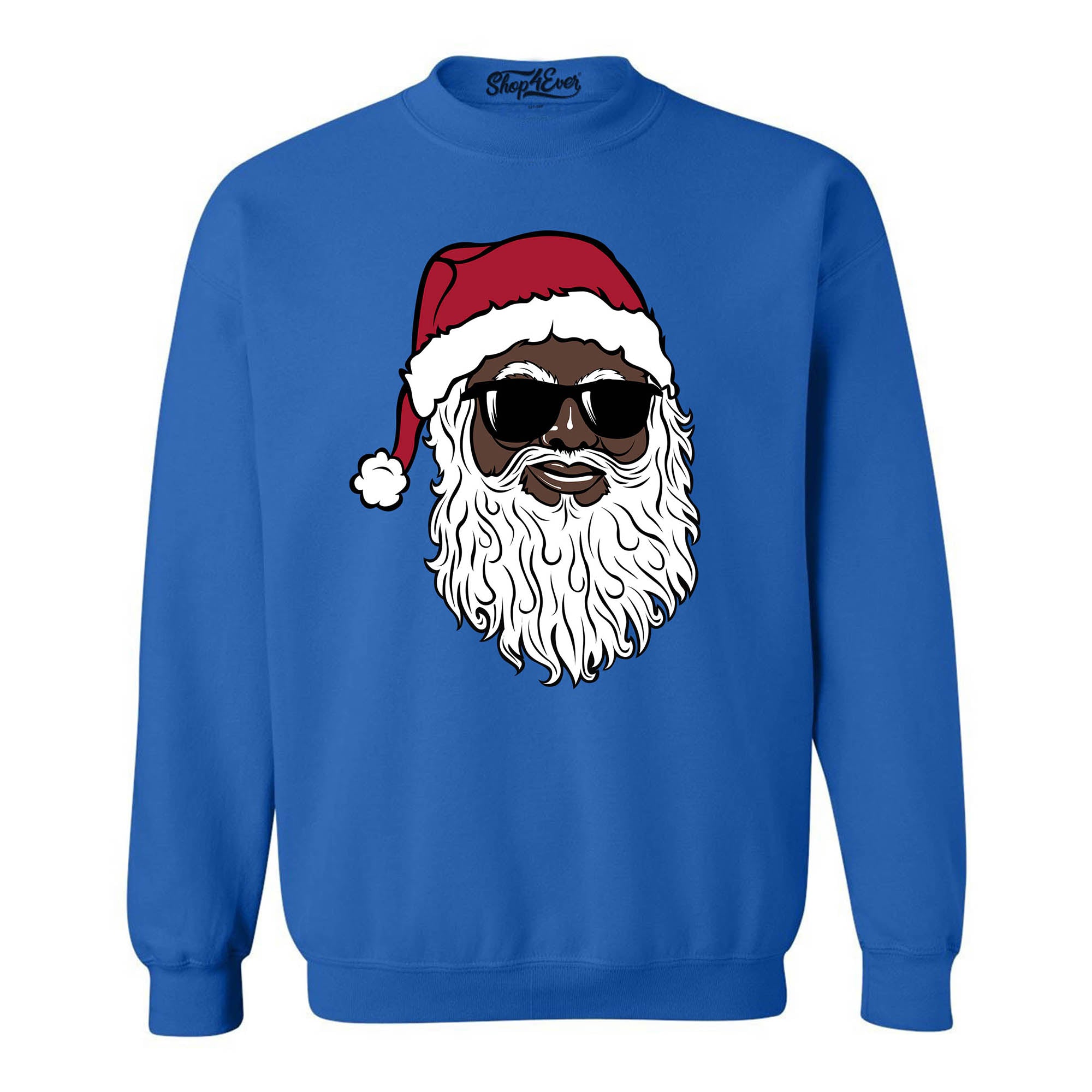 Santa Claus wearing Sunglasses Christmas Xmas Crewneck Sweatshirts
