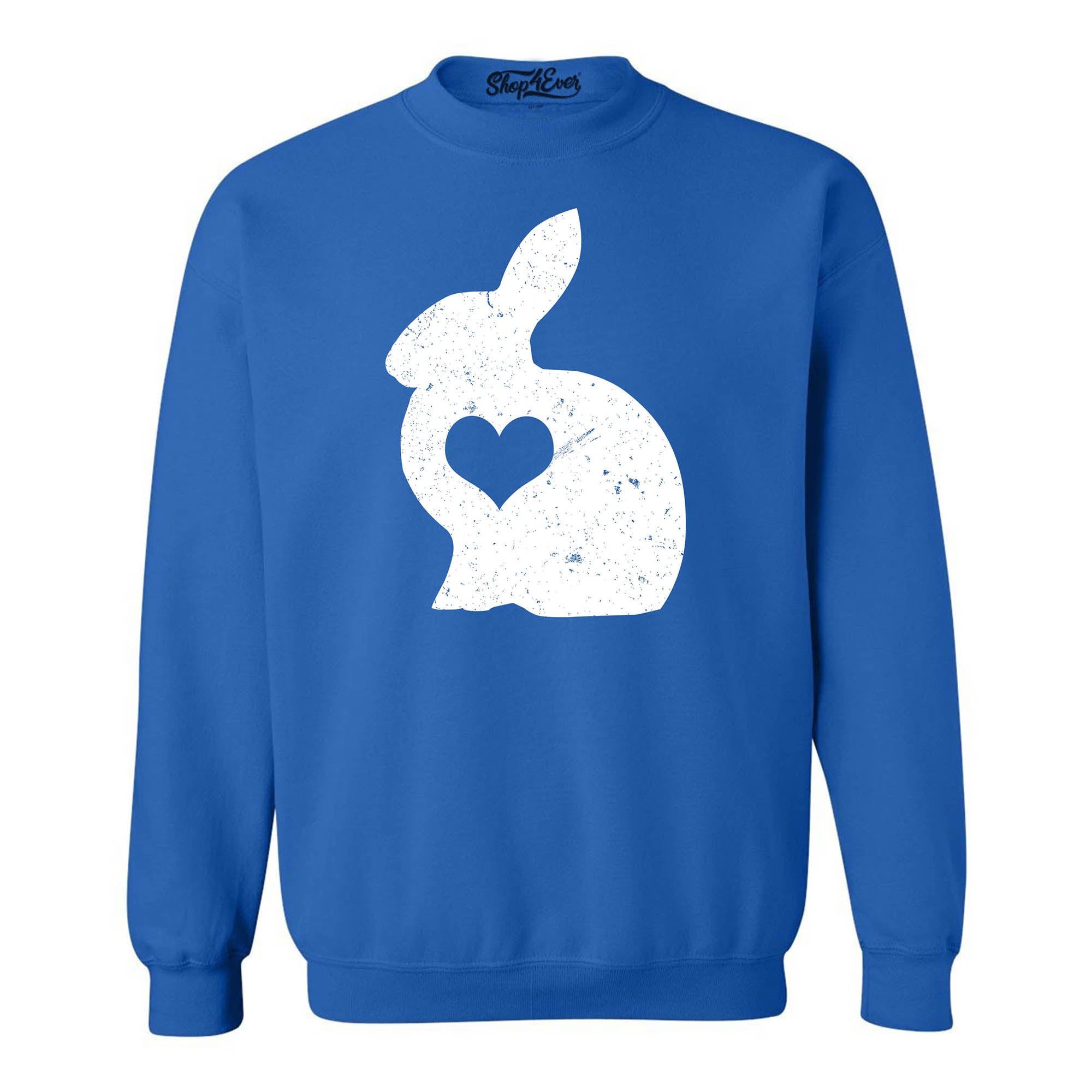 Easter Bunny Rabbit with Heart Crewneck Sweatshirts