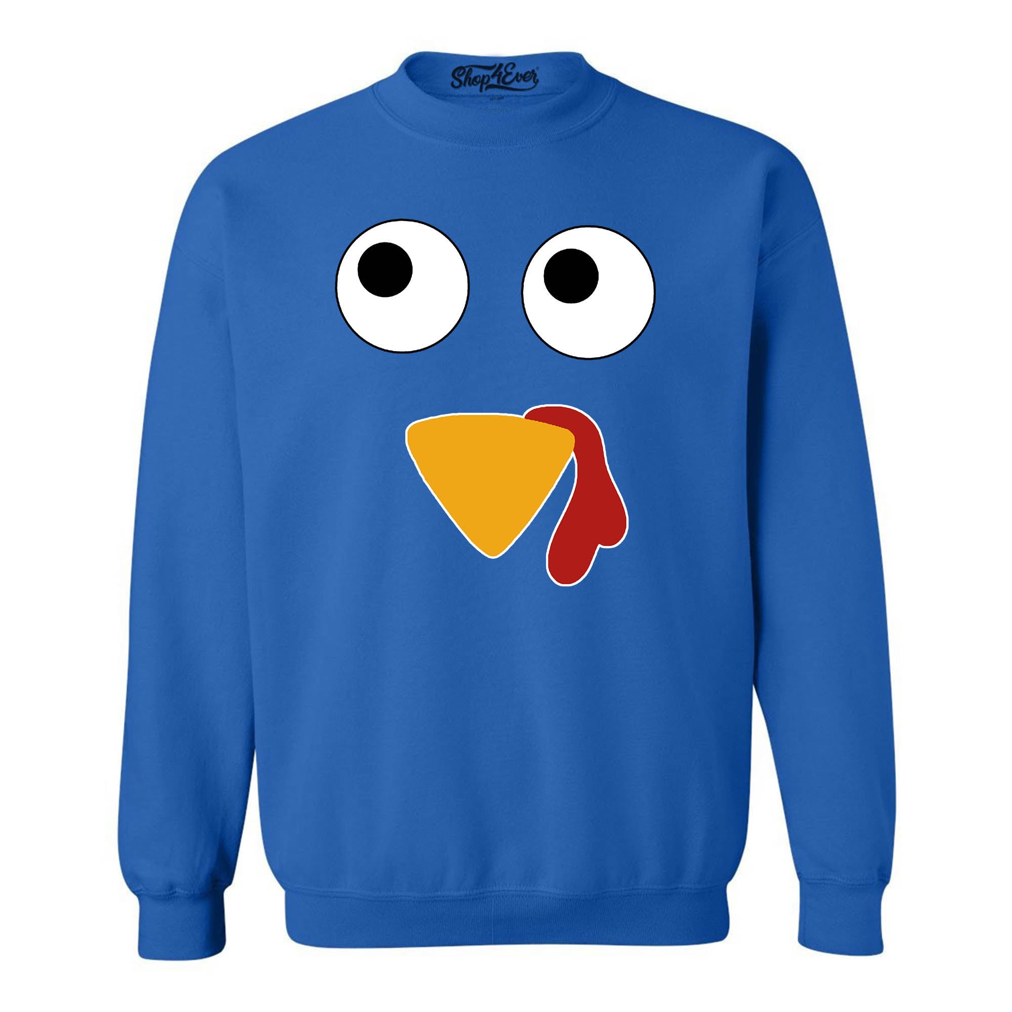 Turkey Face Crewnecks Thanksgiving Sweatshirts