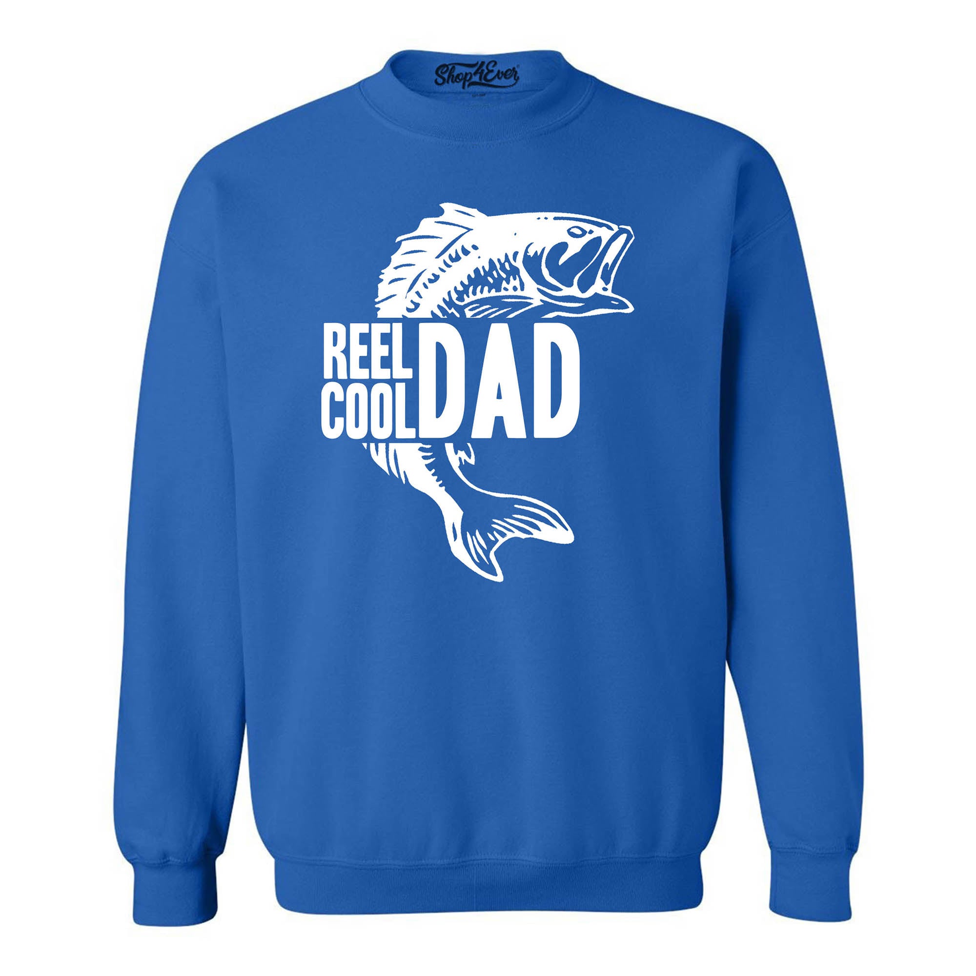 Reel Cool Dad Fishing Lake Crewneck Sweatshirts