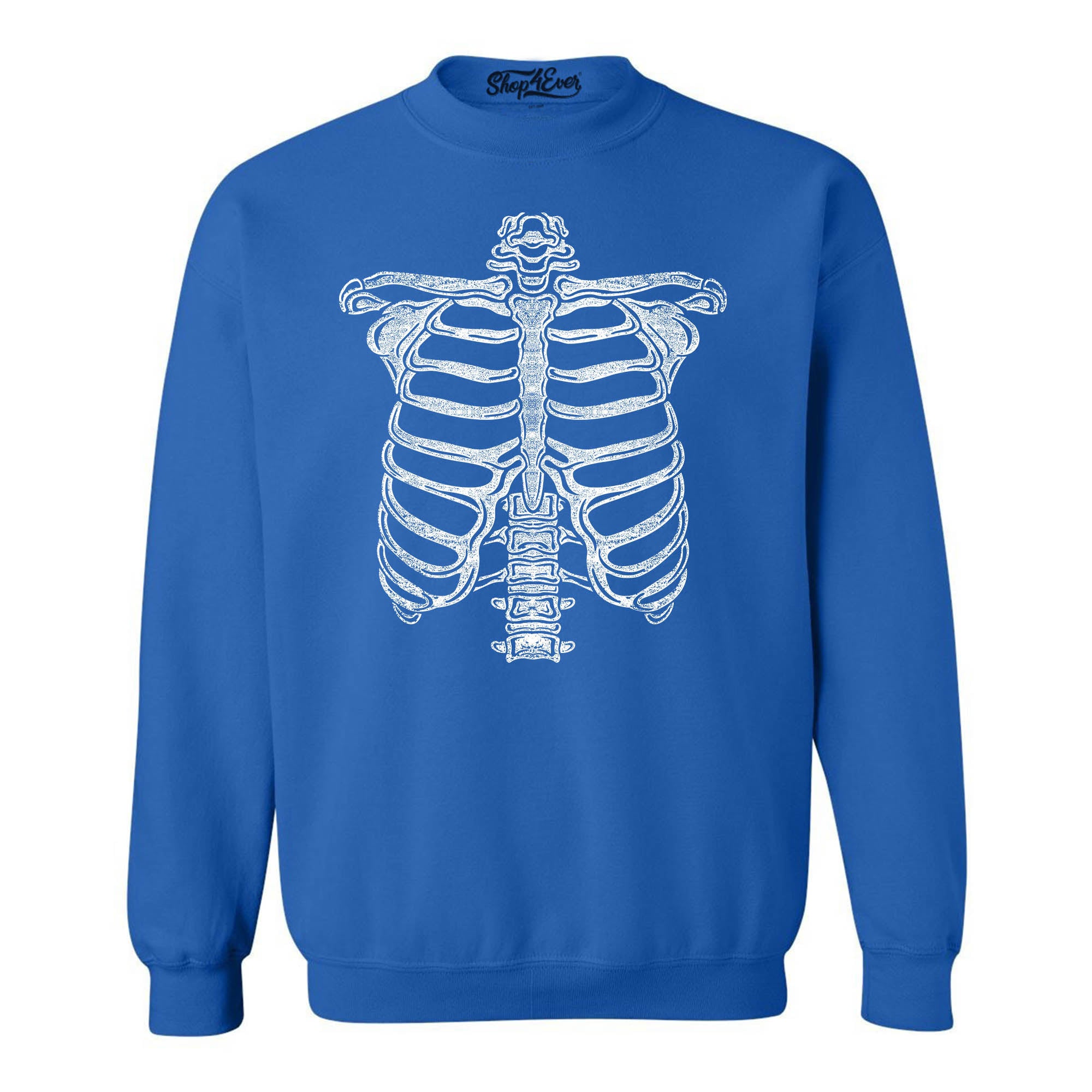 Skeleton Ribcage Halloween Costume Skull Crewneck Sweatshirts